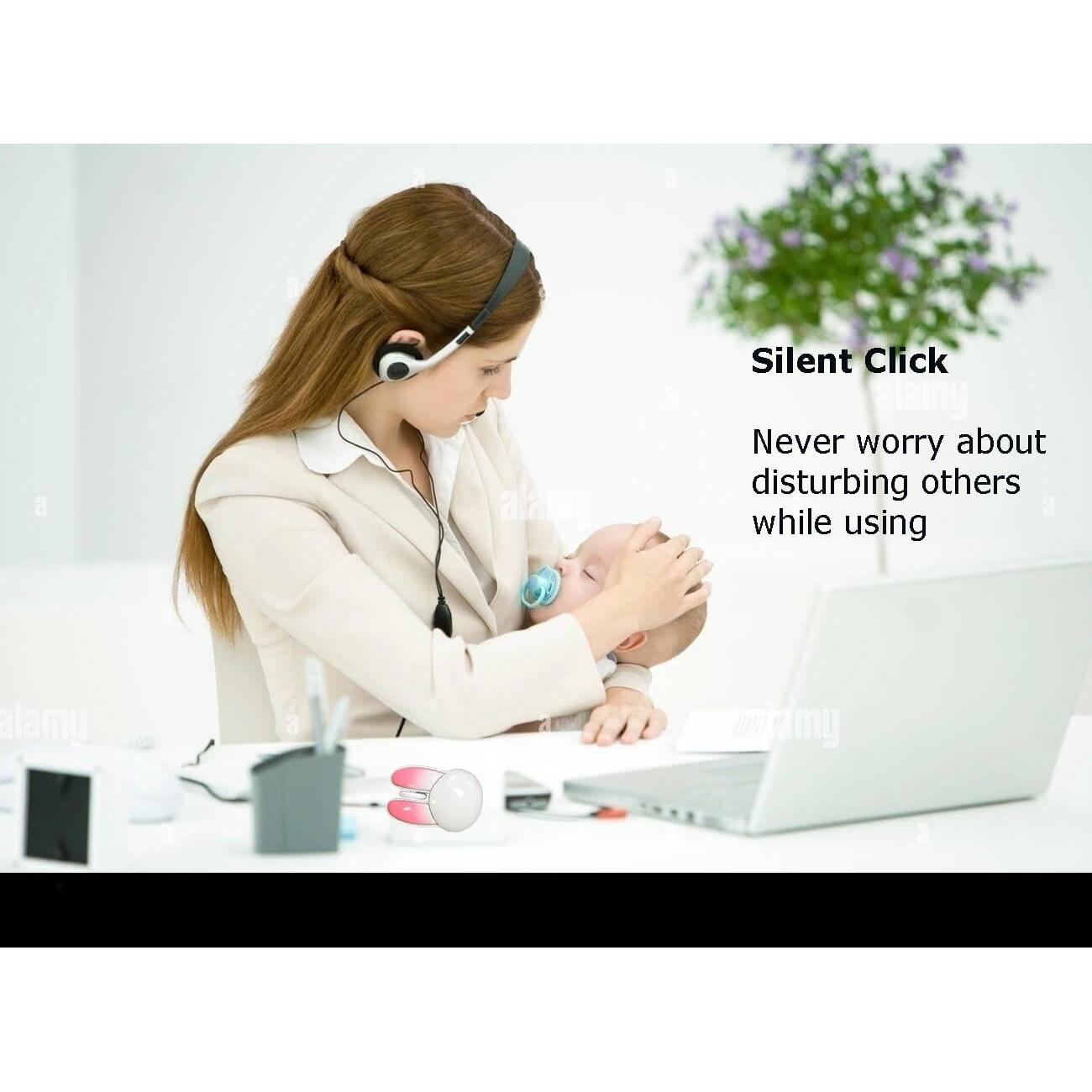 Ratón Inalámbrico Bluetooth Lindo Conejito Rosa y Blanco