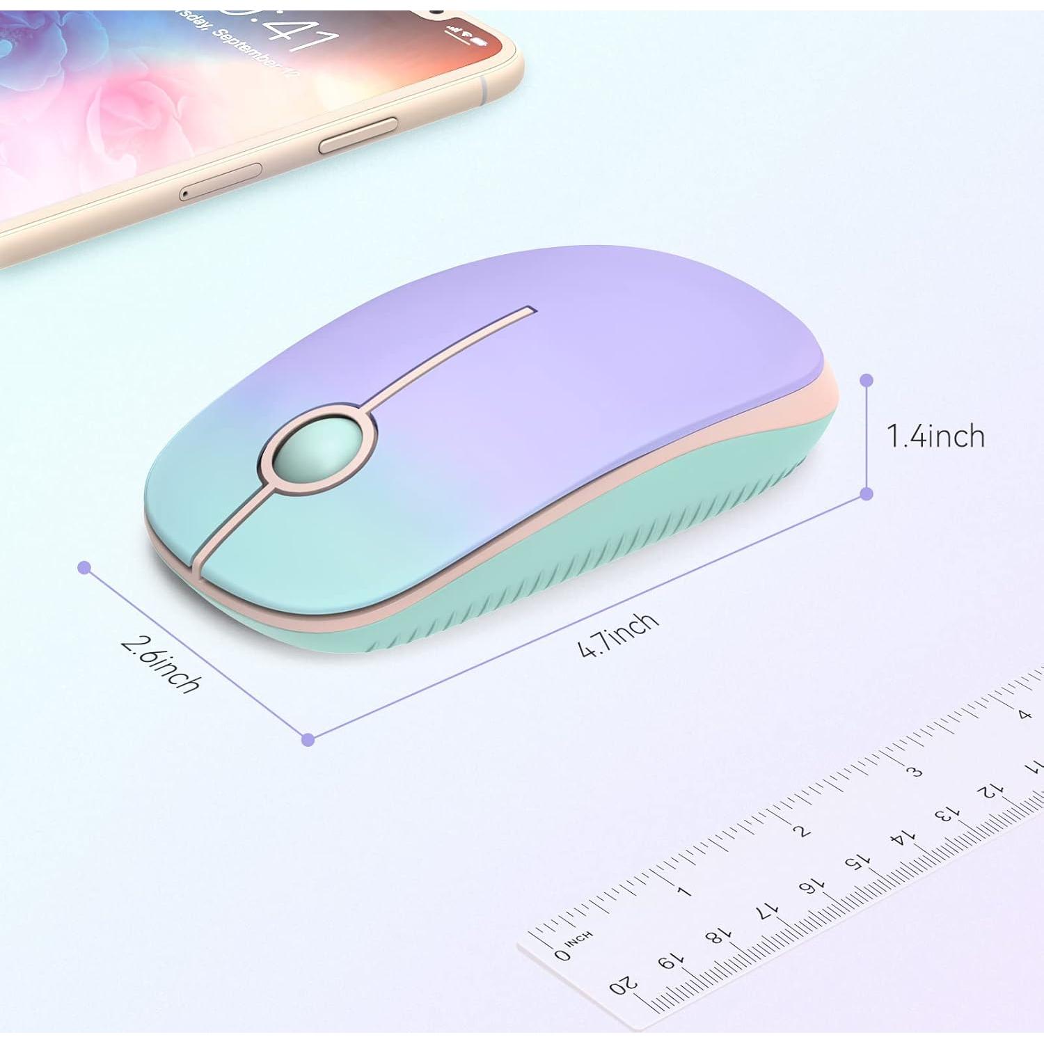 Ratón Inalámbrico Unipows MS001 Slim Verde Menta 2.4G