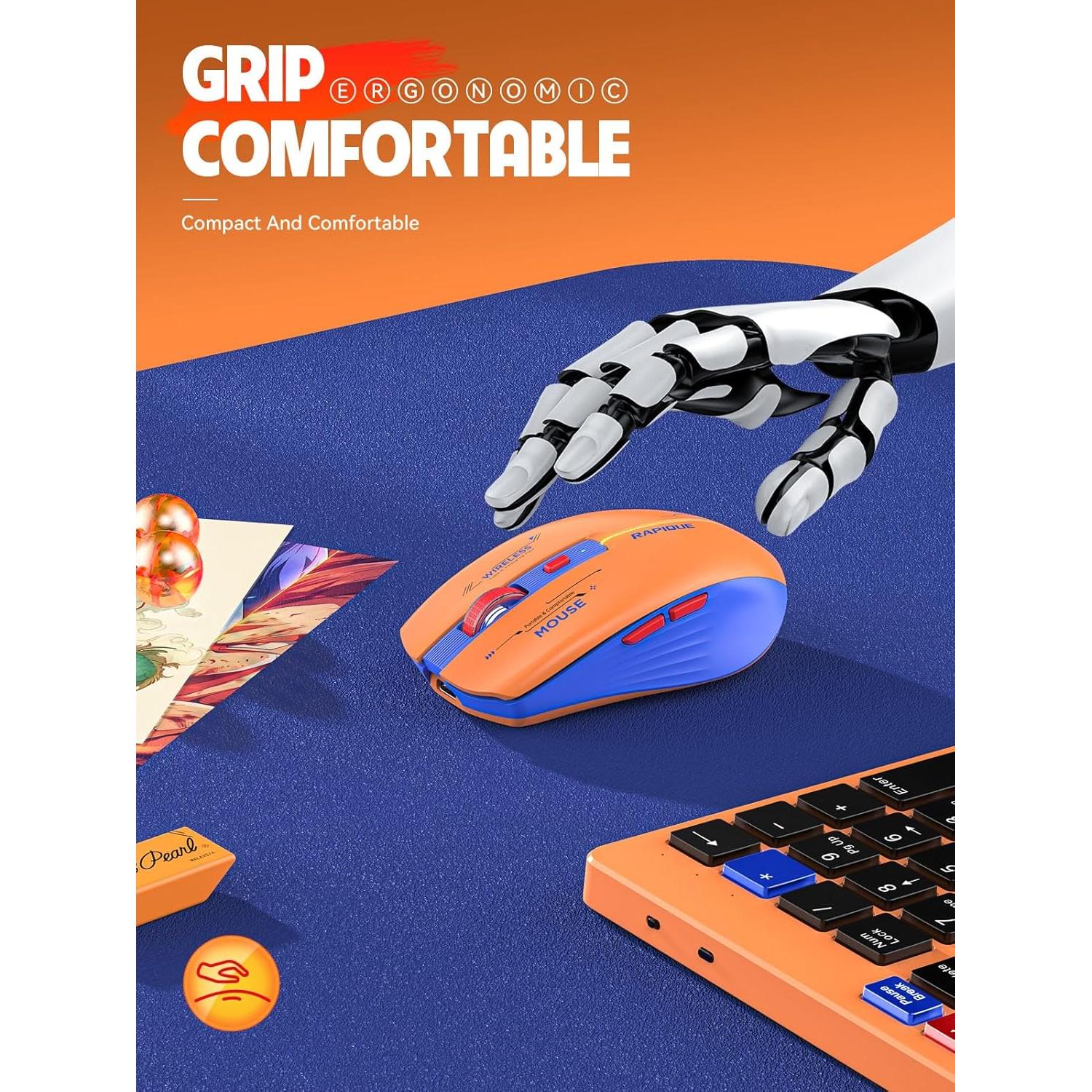 Ratón Inalámbrico RAPIQUE R110 - Bluetooth y USB, Recargable, Silencioso