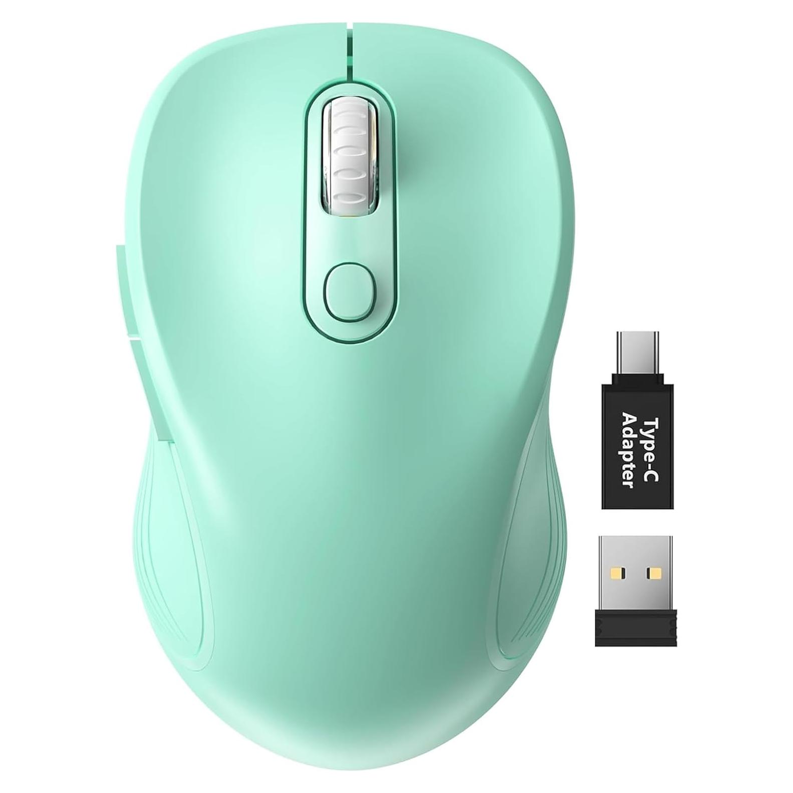 Mouse Inalámbrico Ergonomico Trueque Verde Menta 2.4GHz 6 Botones