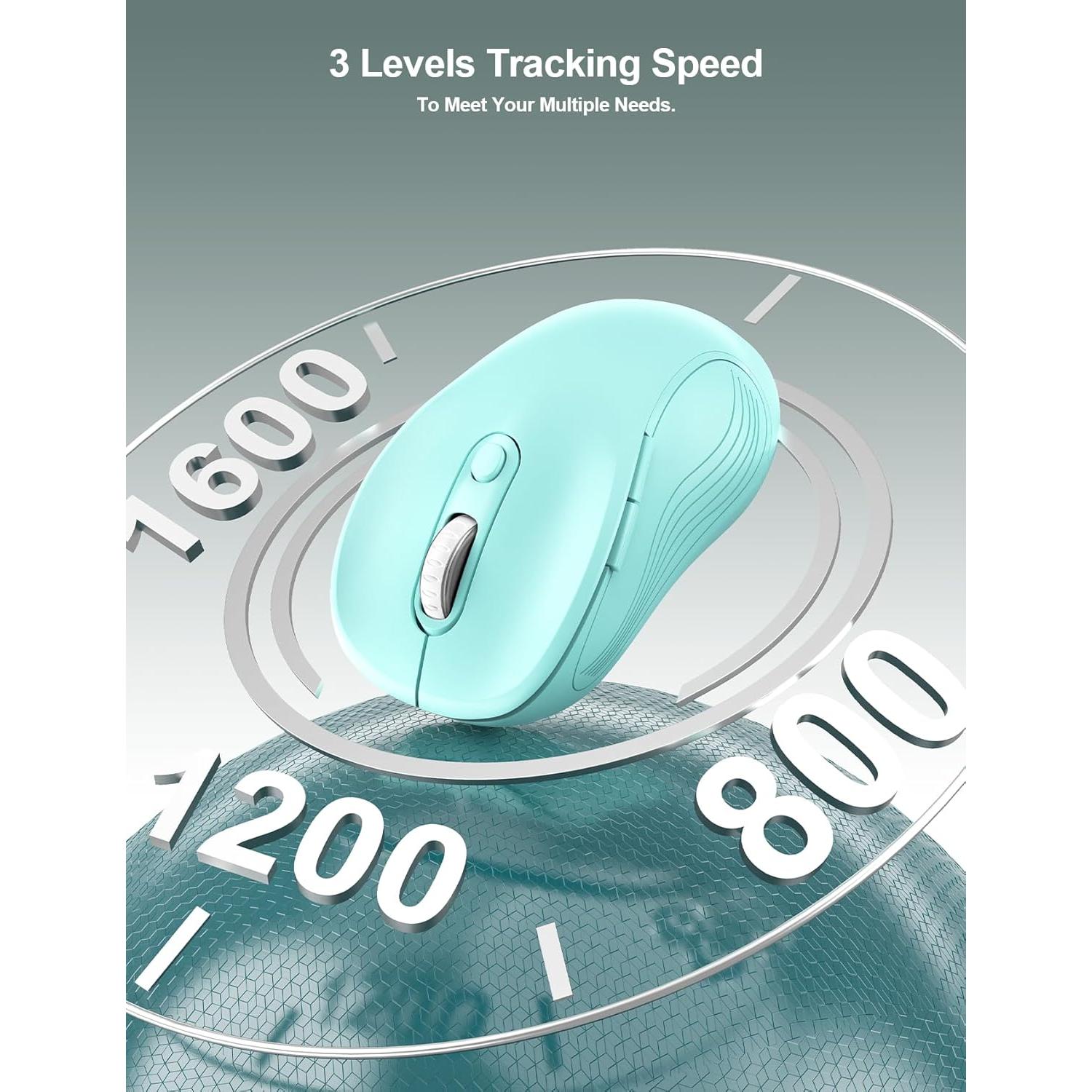 Mouse Inalámbrico Ergonomico Trueque Verde Menta 2.4GHz 6 Botones