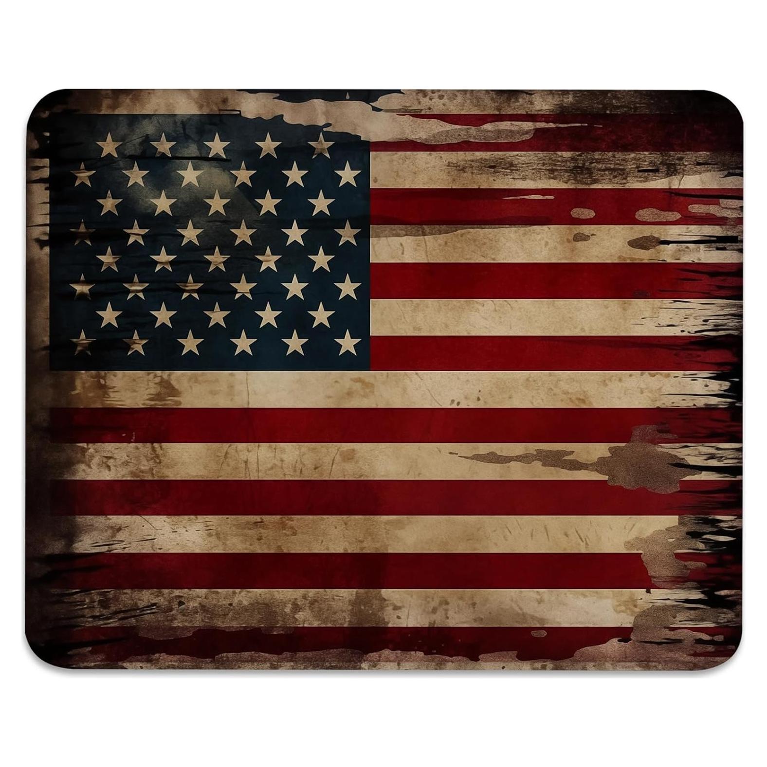 Alfombrilla de Ratón Eiszuso Vintage Bandera Americana 25.9x21.1cm