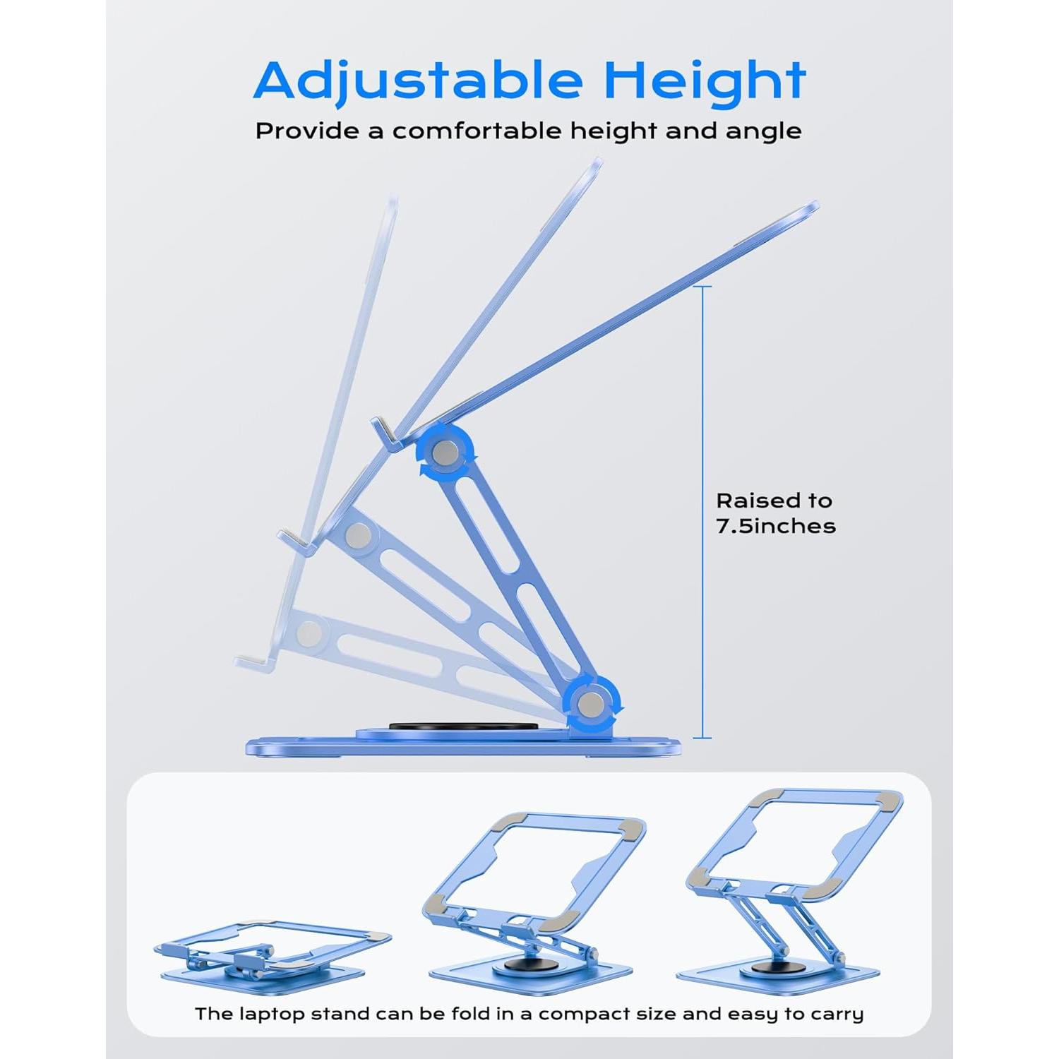 Soporte Ajustable para Laptop LOXP Ergonómico Plegable Azul