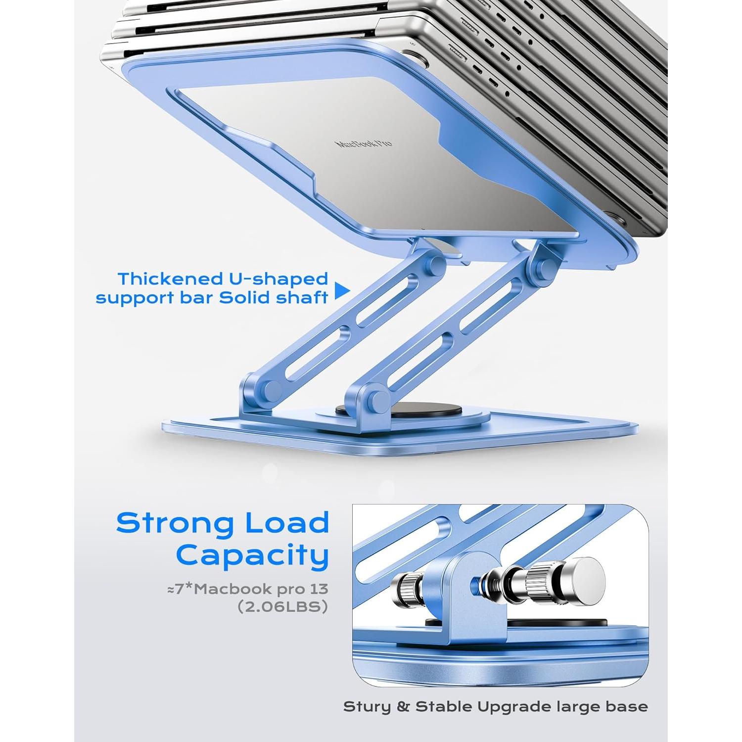 Soporte Ajustable para Laptop LOXP Ergonómico Plegable Azul