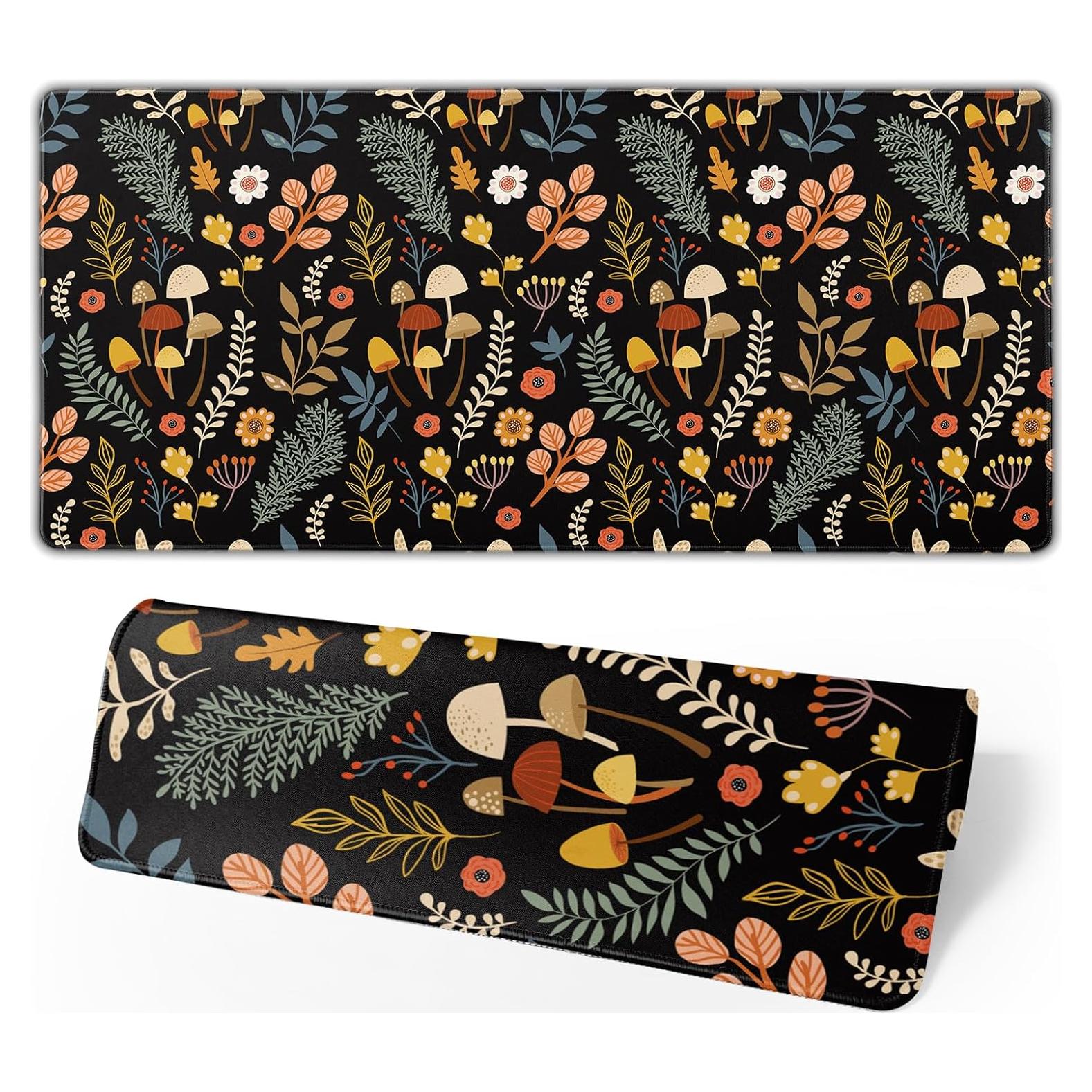 Alfombrilla de Ratón Grande Brecoy Floral 80x30 cm Antideslizante
