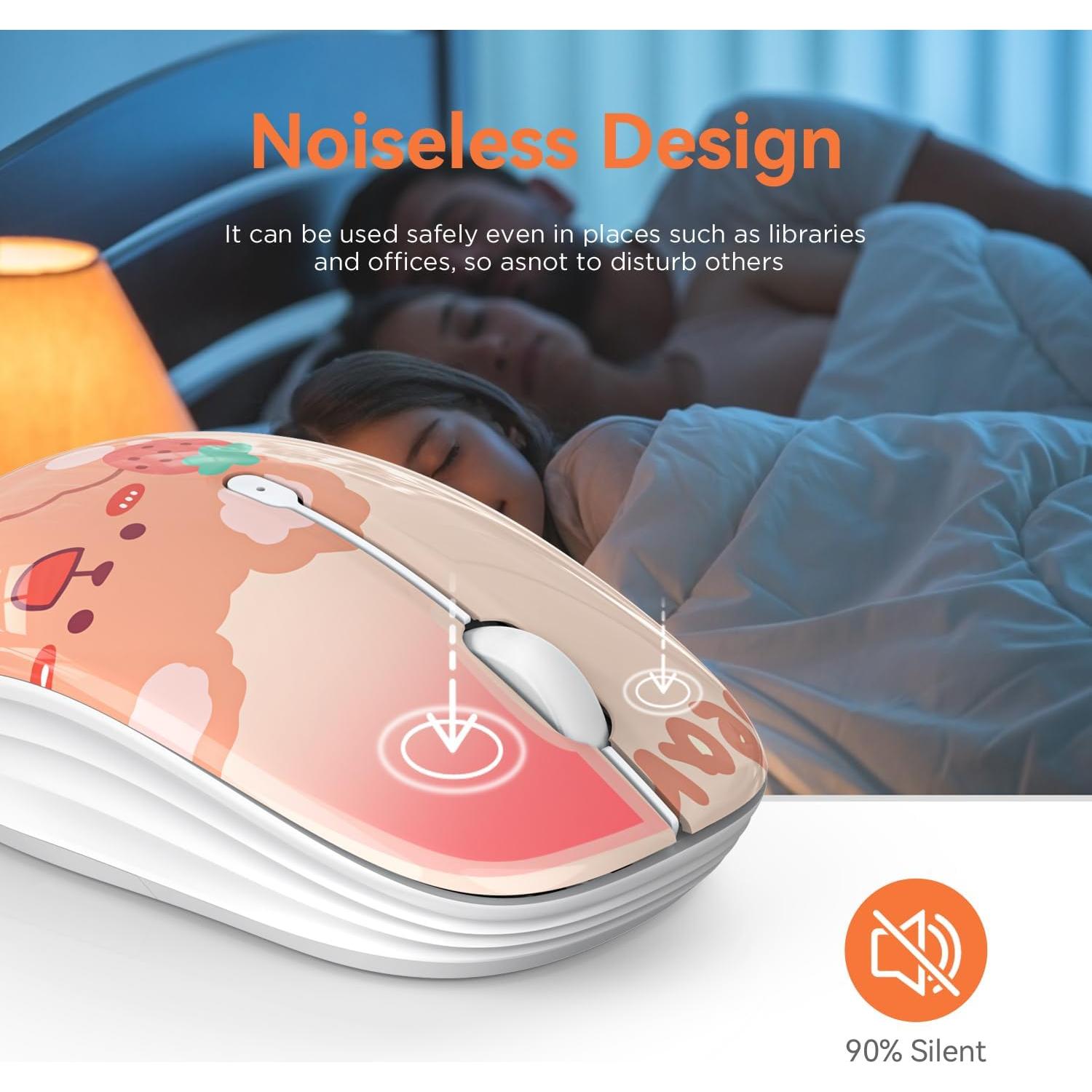 Ratón Inalámbrico FMOUSE M101 Kerry Bear, Silencioso, 2.4GHz