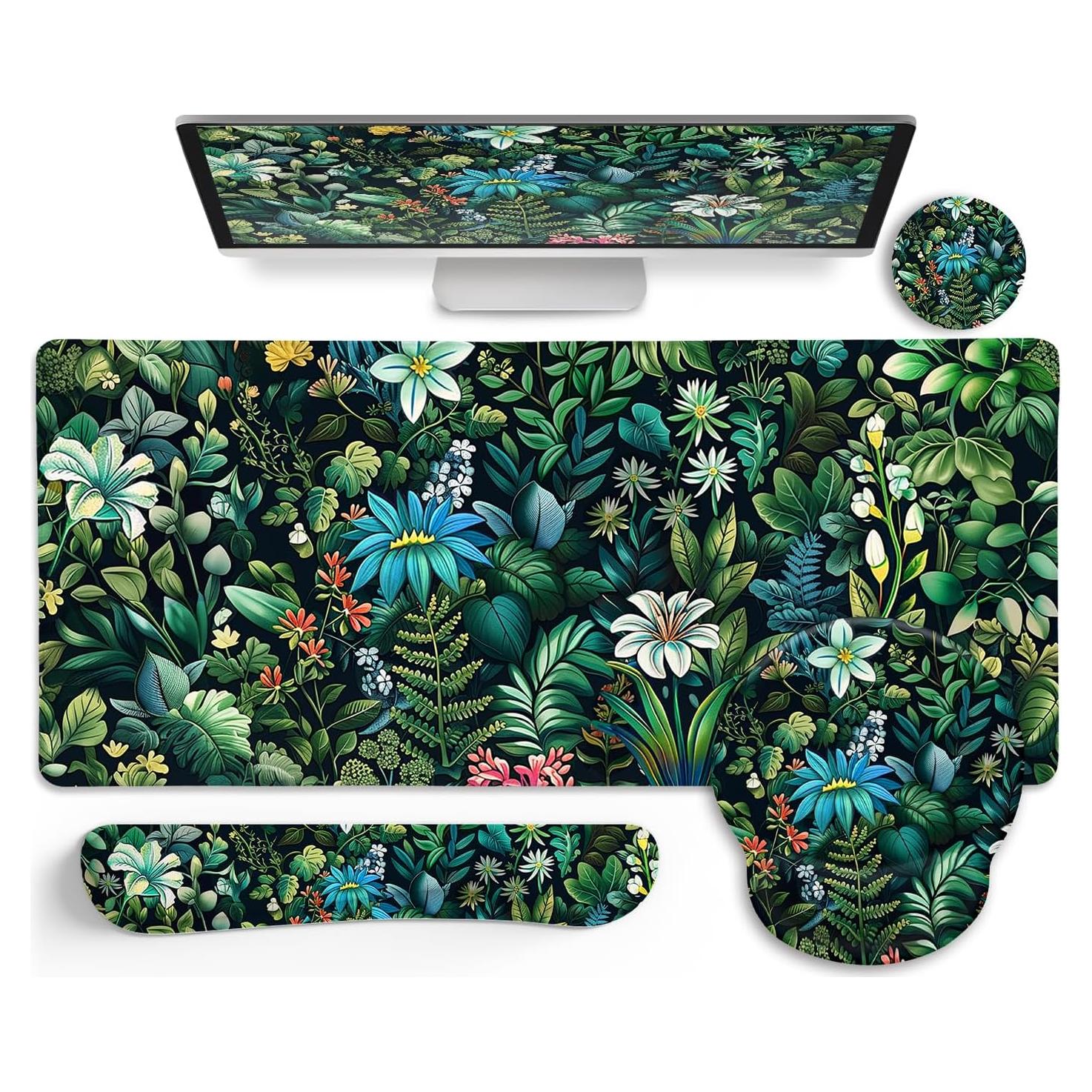 Conjunto de Alfombrillas de Escritorio LIMKRIAN Verde XXL