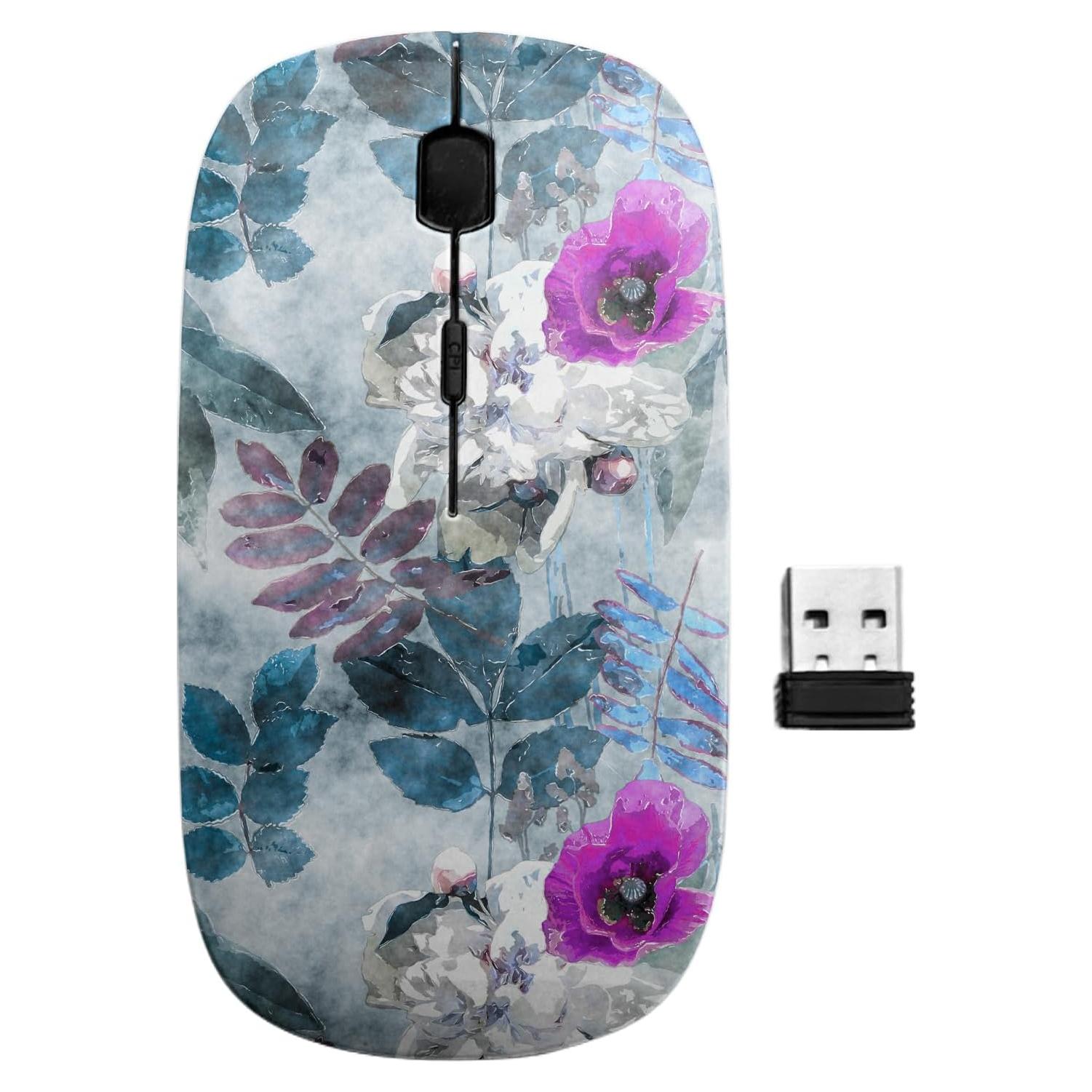 Ratón Inalámbrico Ergonómico Sanacci Floral USB 2.4GHz
