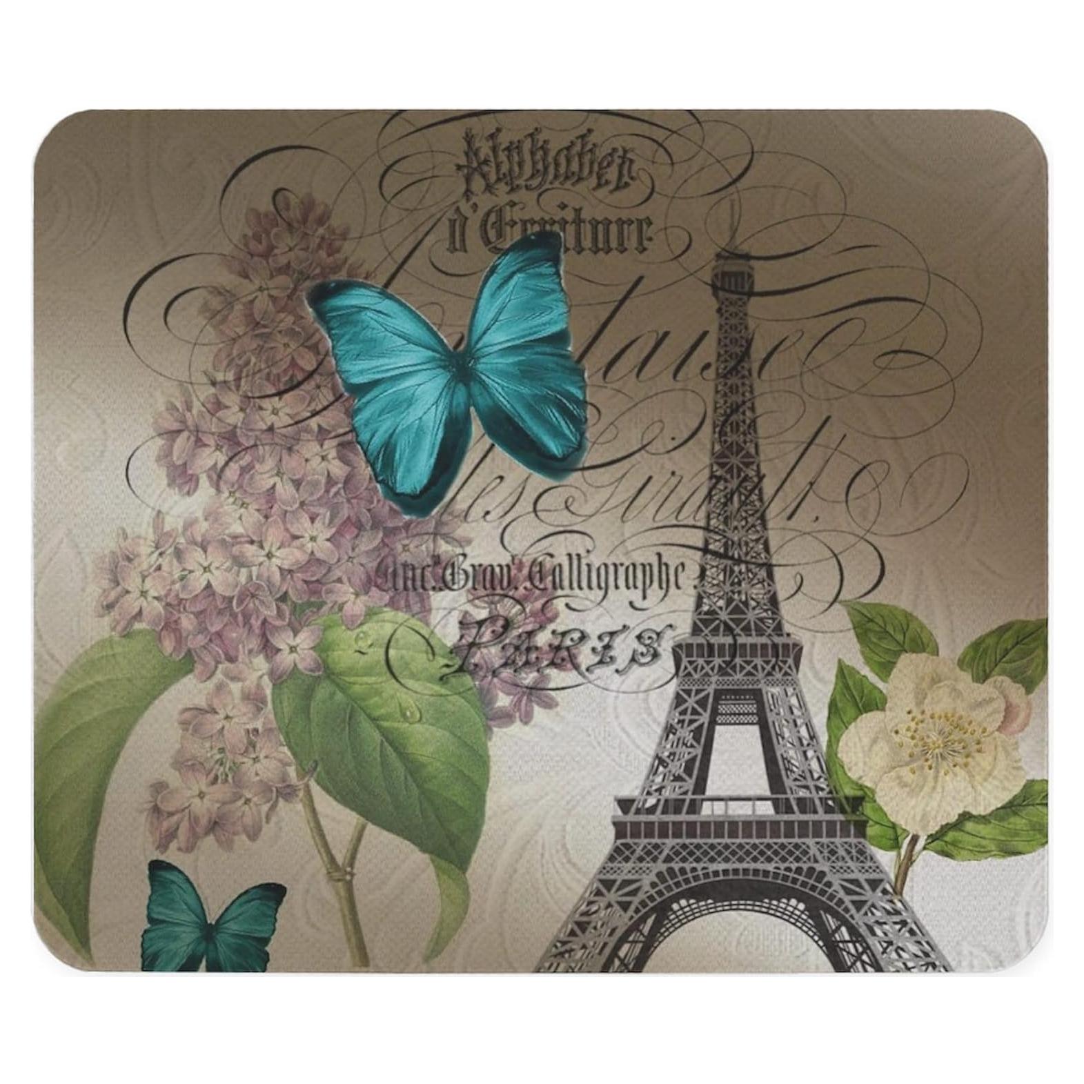 Mousepad Antideslizante CafePress Torre Eiffel Lila 23.5x19.7cm