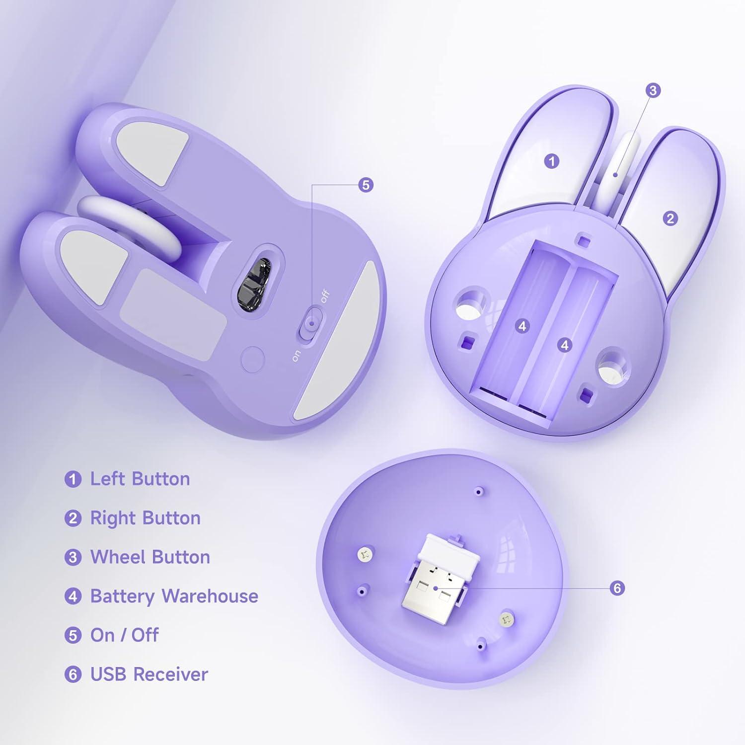 Ratón Inalámbrico Silencioso MOFII Púrpura 2.4 GHz USB