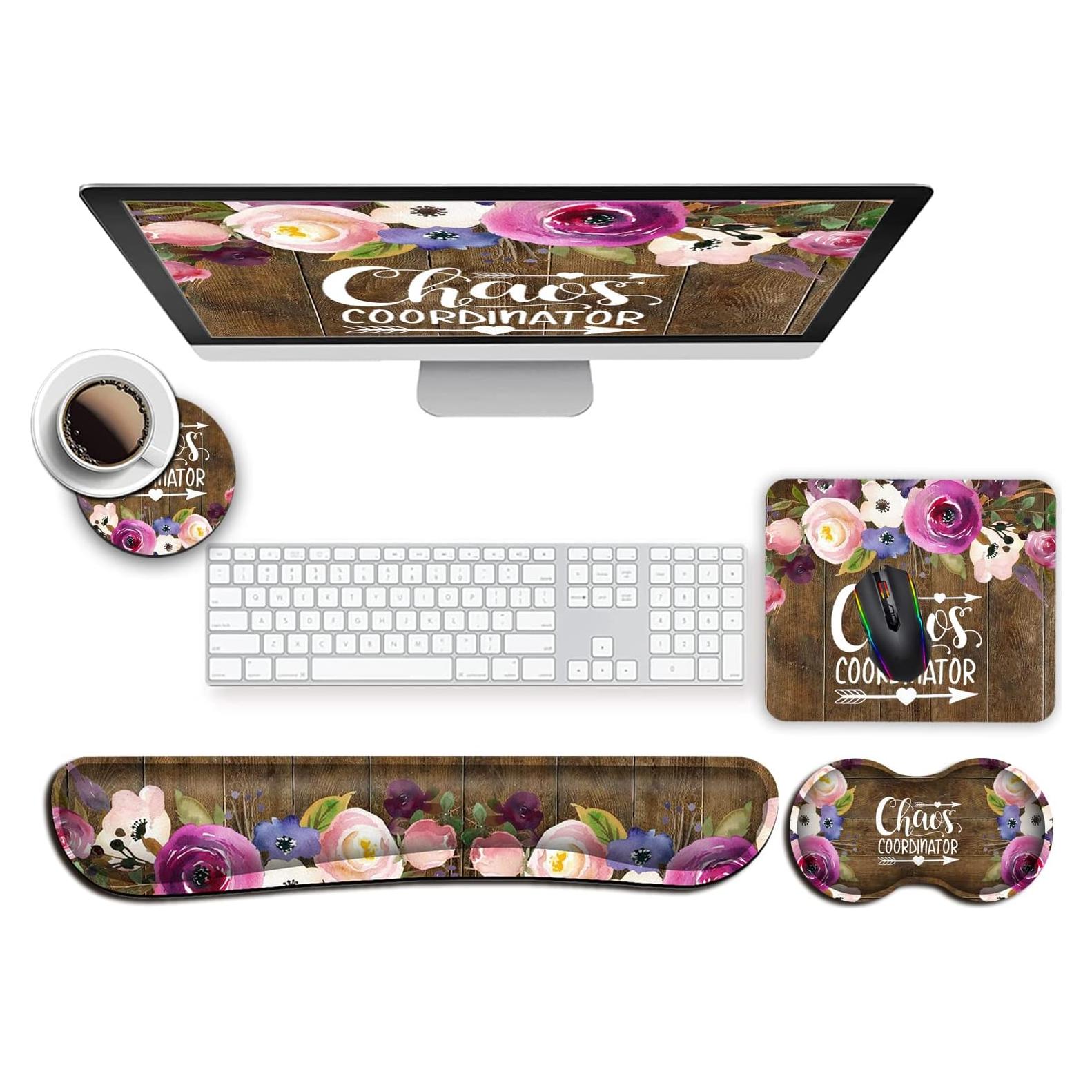 Almohadilla Ergonómica para Ratón Floral JVGFYNKL - Espuma de Memoria