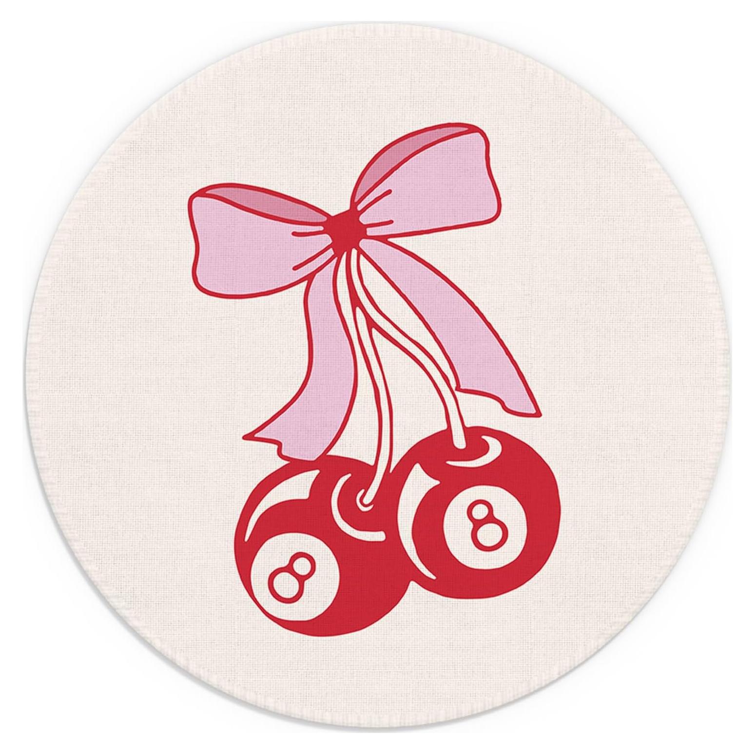 Alfombrilla de Ratón Redonda Rosa JWVK 20.1 cm Antideslizante