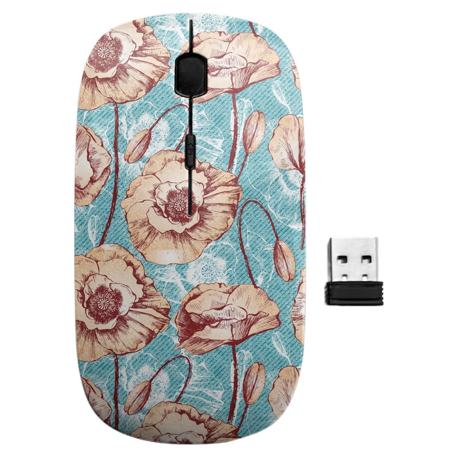 Ratón Inalámbrico Ergonómico Sanacci Poppy Vintage USB