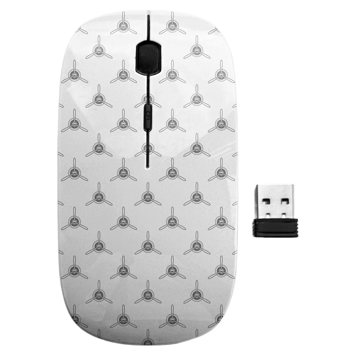 Ratón Inalámbrico USB Sanacci Patrón Biplano Vintage