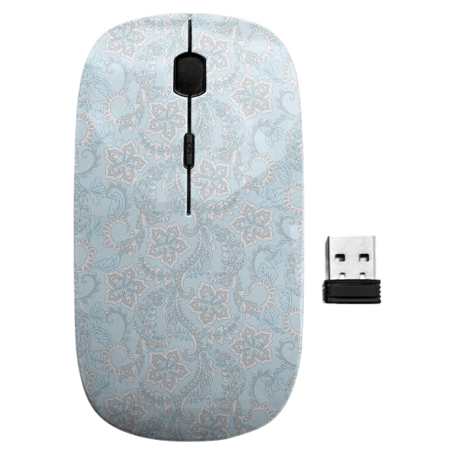 Ratón Inalámbrico Ergonómico Sanacci Floral Vintage USB