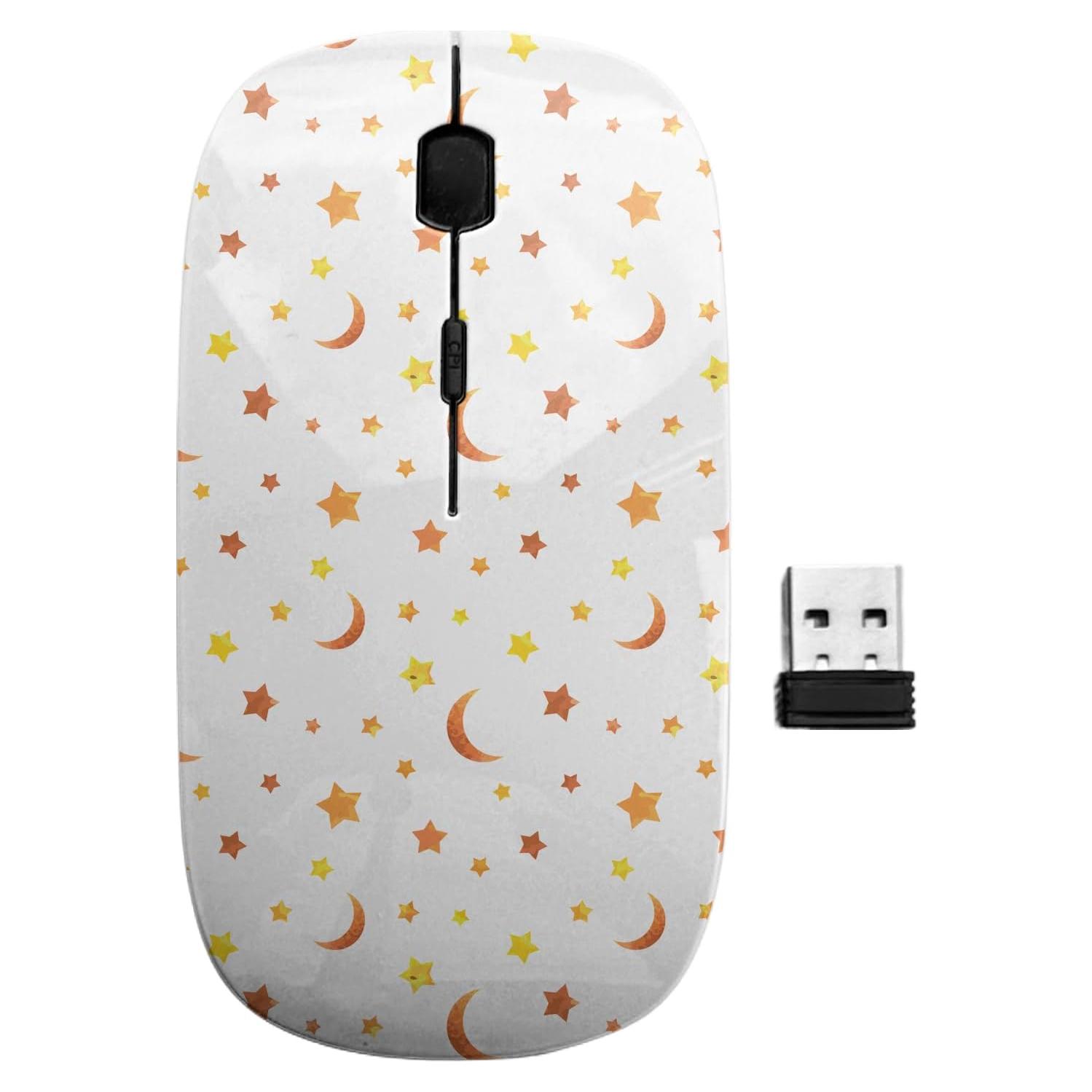 Ratón Inalámbrico Ergonómico Sanacci Vintage Estrellas y Lunas