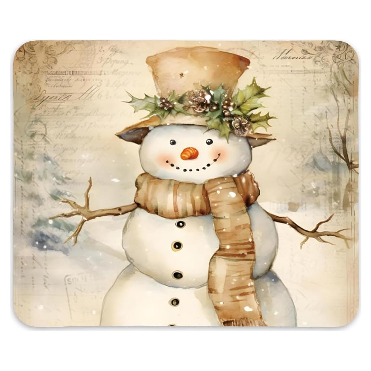 Alfombrilla de Ratón QIYUHOY Muñeco de Nieve 20x24 cm Antideslizante