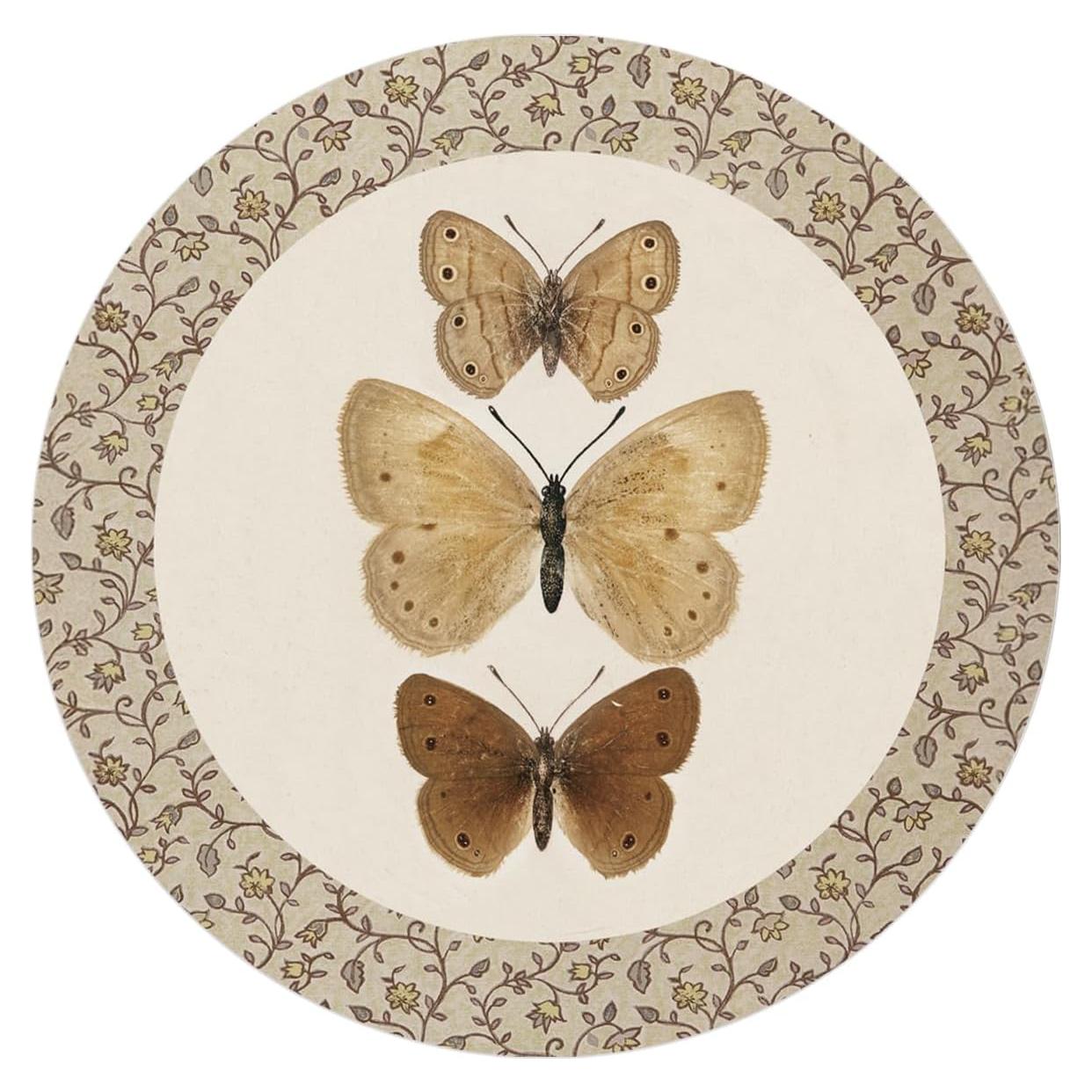 Alfombrilla de Ratón NaZaUK Vintage Mariposa 22x22 cm