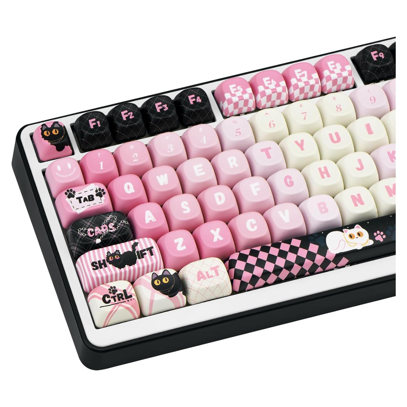 Juego de Teclas PBT MOA 134 Teclas Gato Lindas COOMICKEY