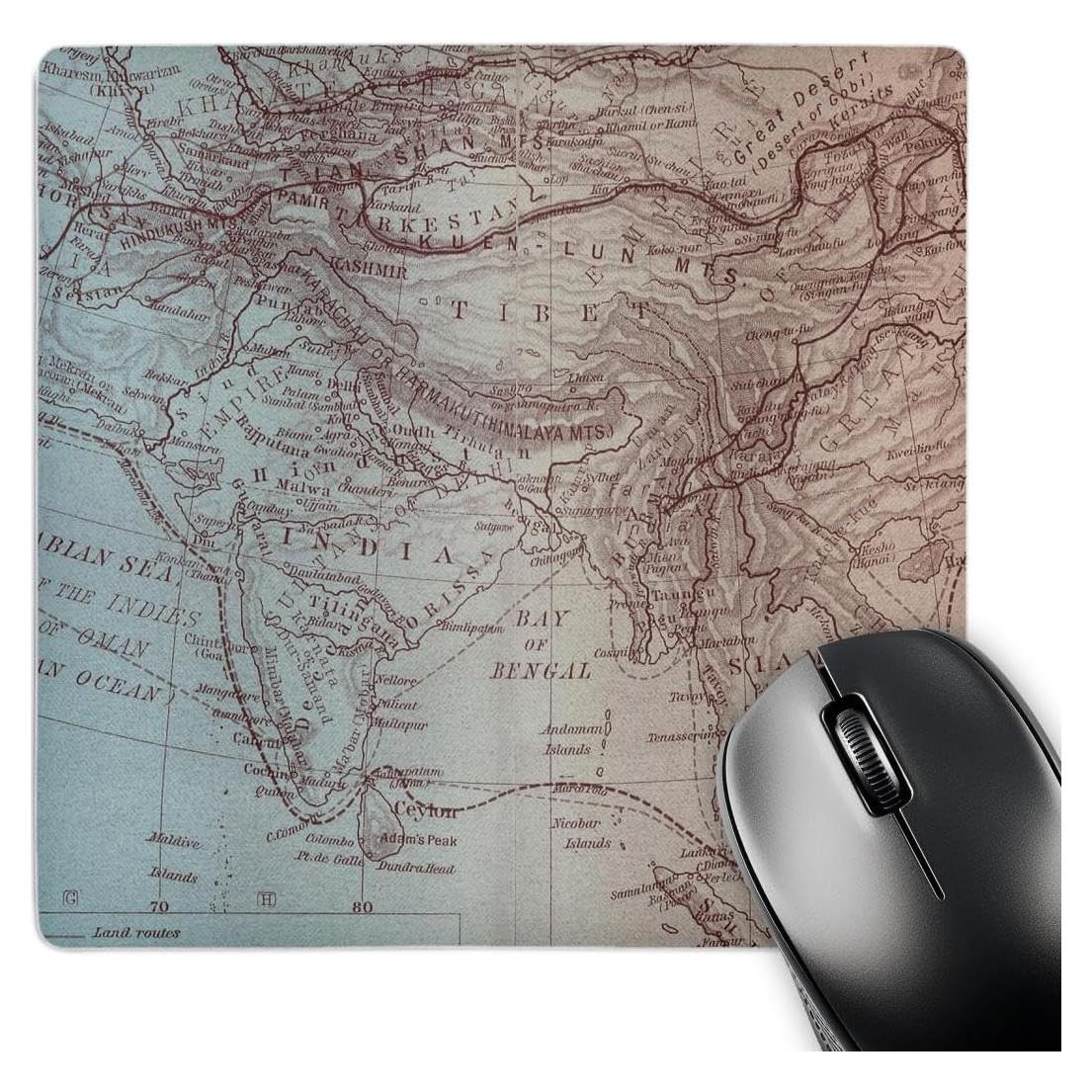 Alfombrilla de Ratón 3dRose Cuadrada 20.32x20.32cm Mapa Vintage