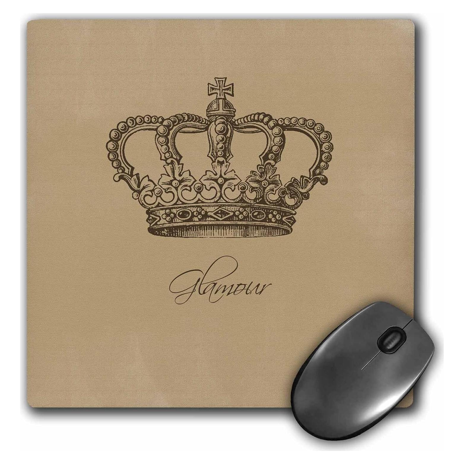 Mouse Pad Cuadrado 3Drose Glamour Crown Vintage 20.32cm