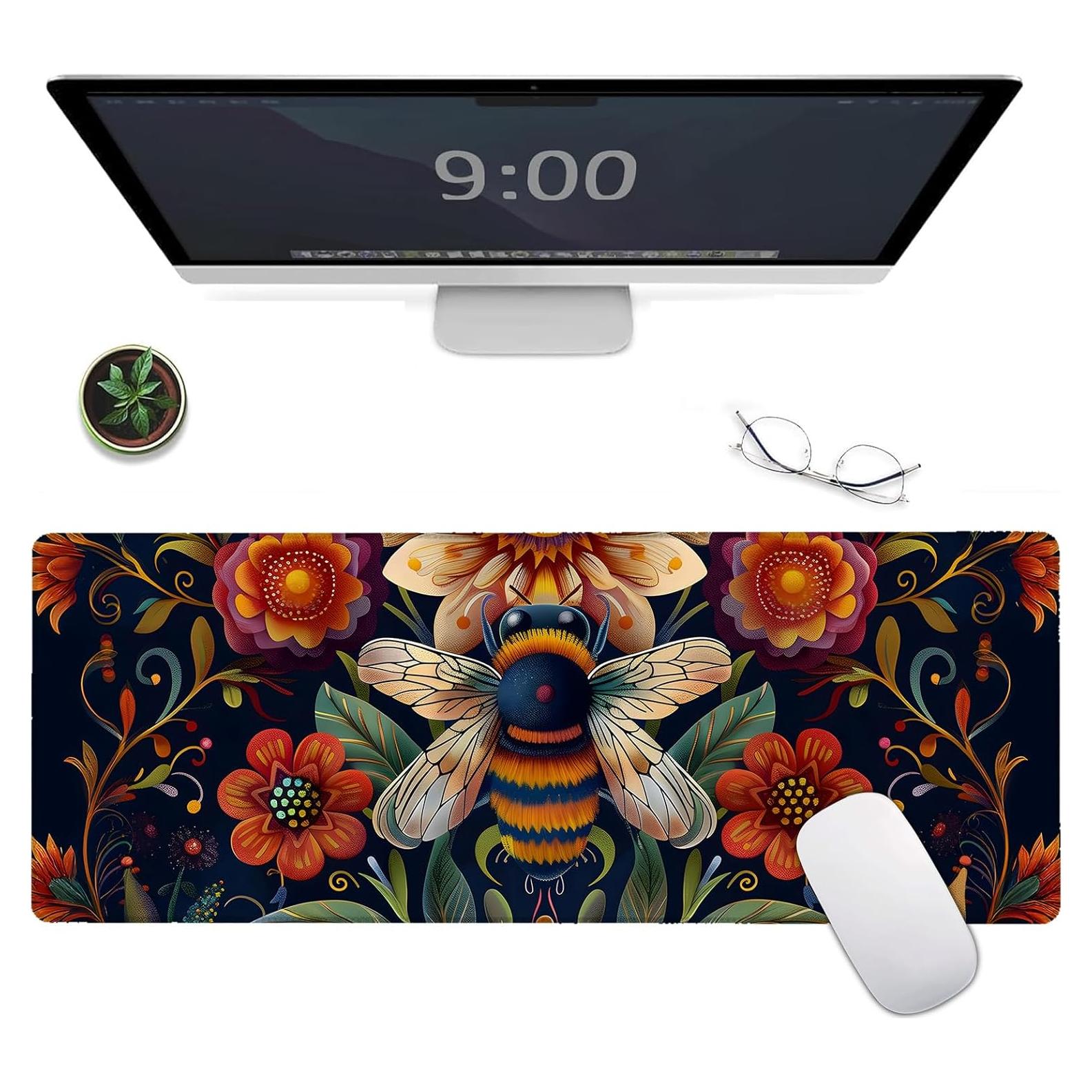 Alfombrilla de Ratón Grande MIEPOS Abeja 80x30 cm Antideslizante