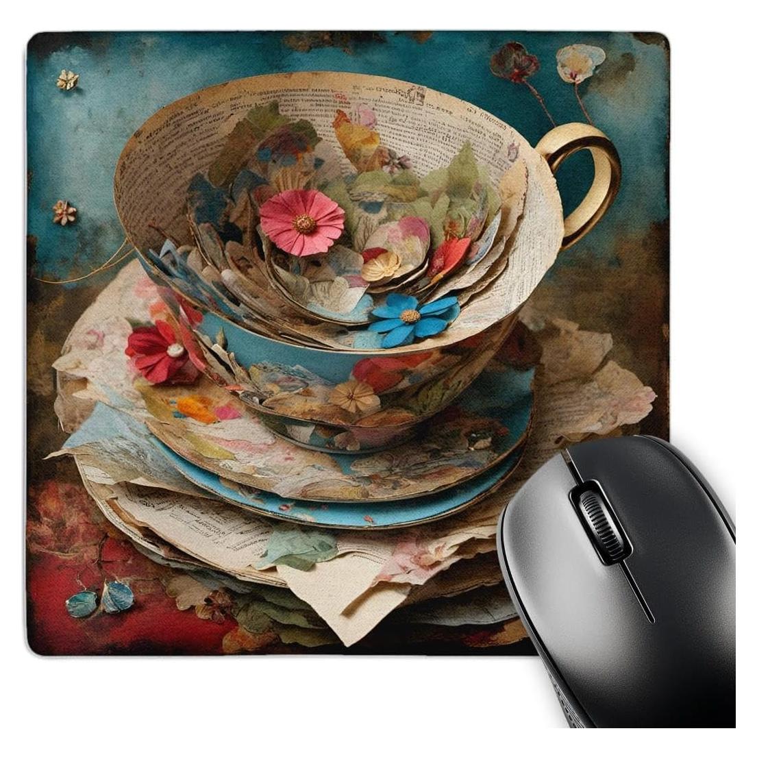 Alfombrilla para Ratón 3dRose Collage Vintage 20x20 cm