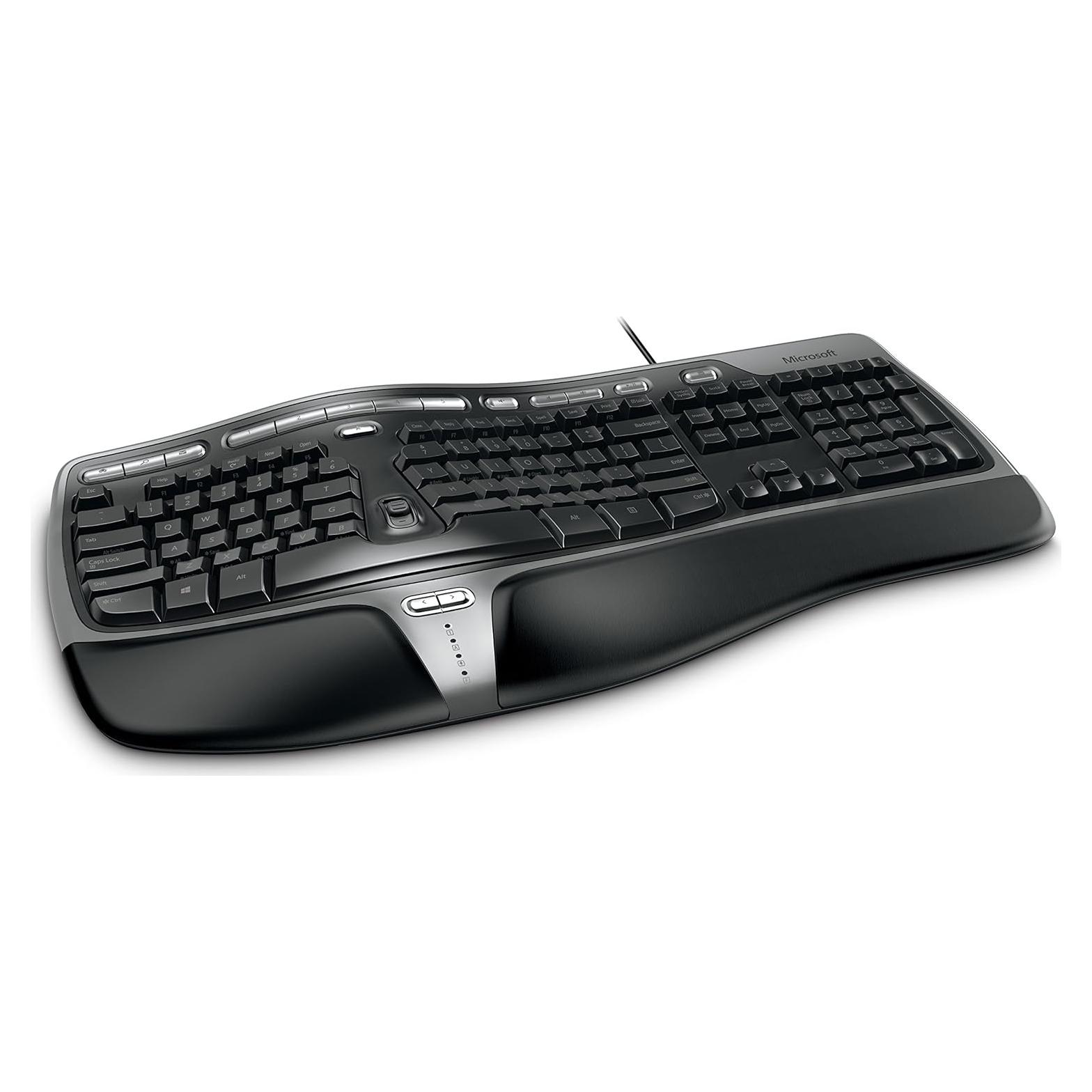 Teclado Ergonómico Natural Microsoft 4000 con Cable Negro