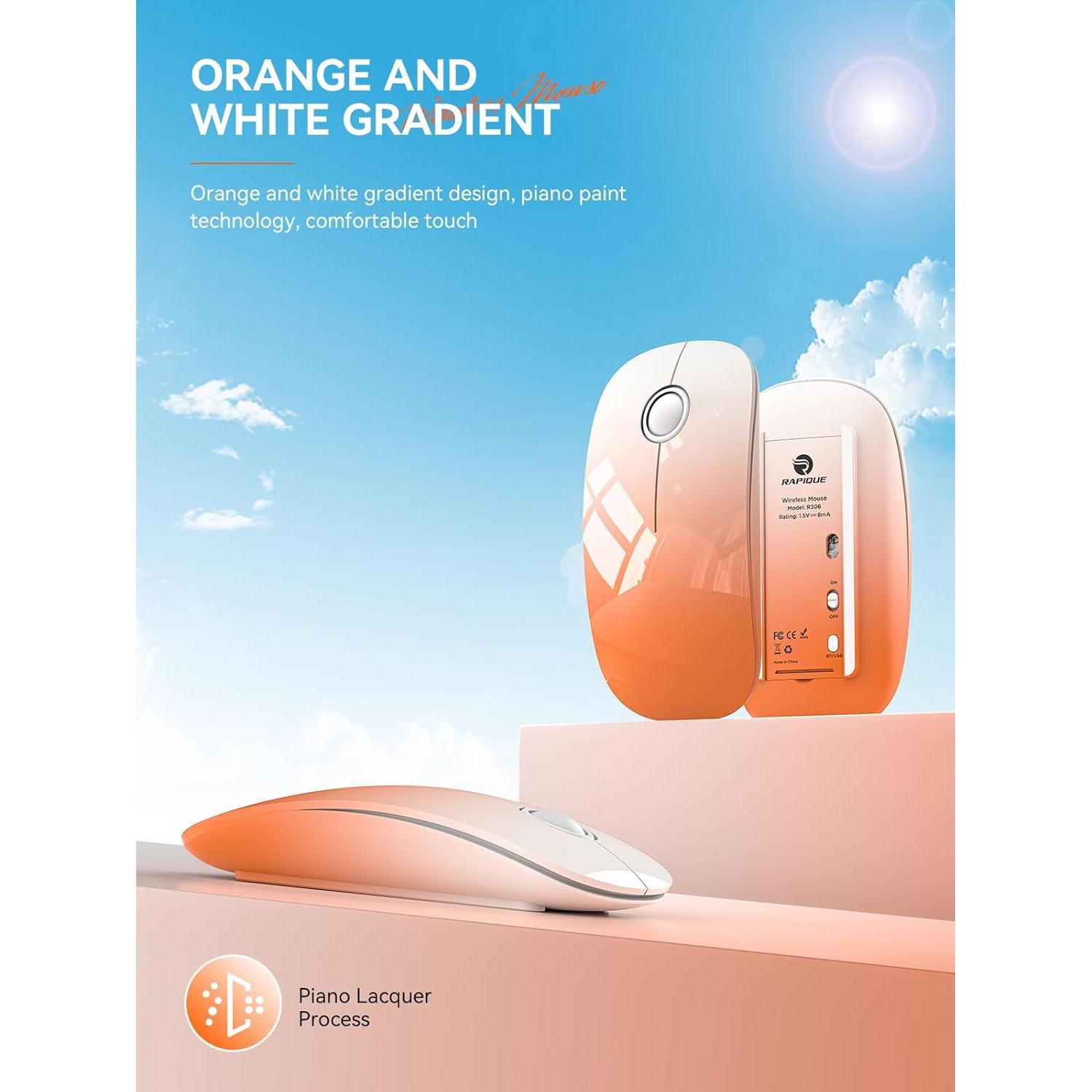 Ratón Inalámbrico RAPIQUE R306 Naranja Degradado 1600 DPI