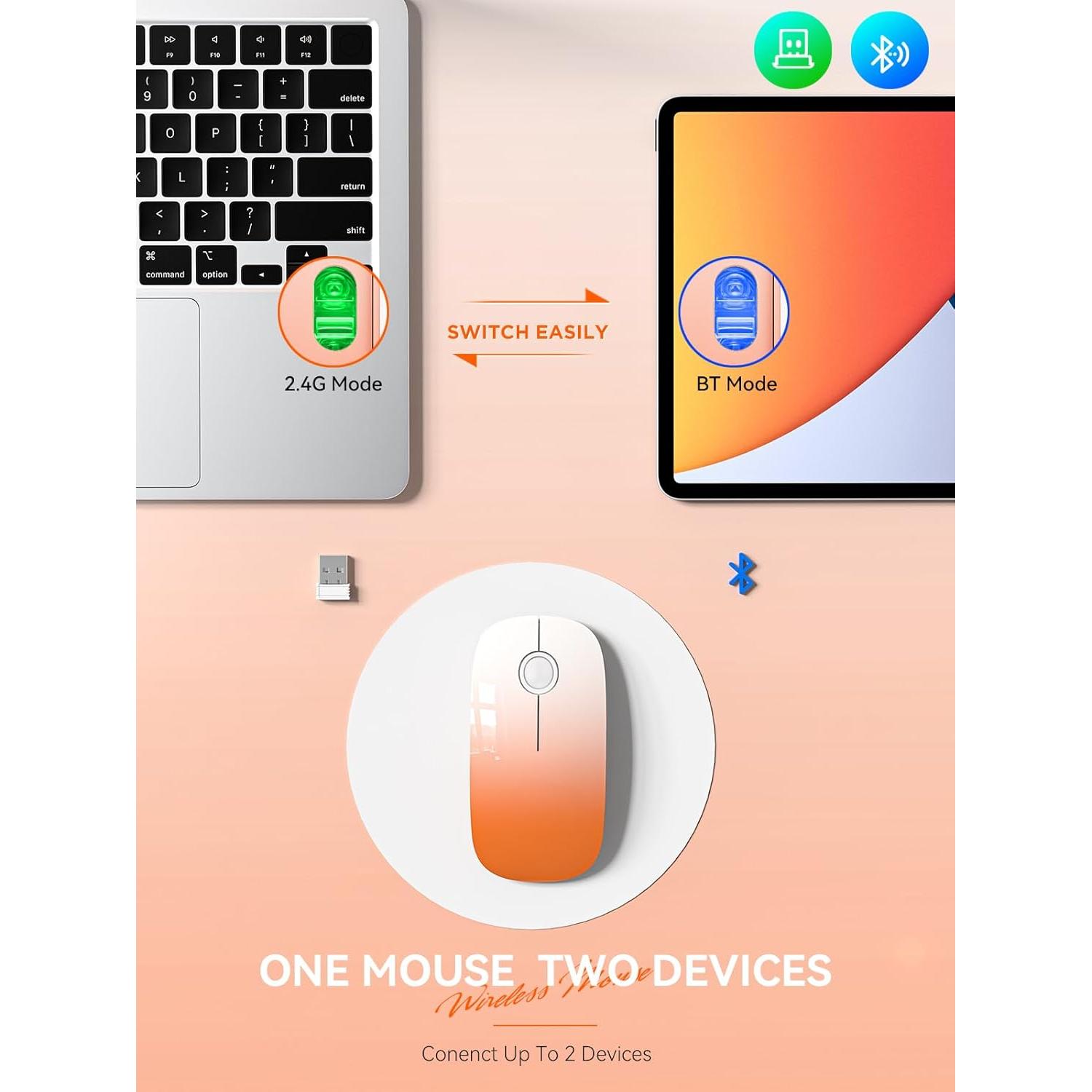 Ratón Inalámbrico RAPIQUE R306 Naranja Degradado 1600 DPI