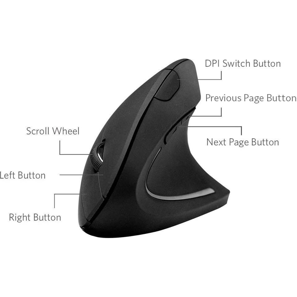 Ratón Vertical Inalámbrico Shoplease 2.4G Ergonómico 800/1600 DPI