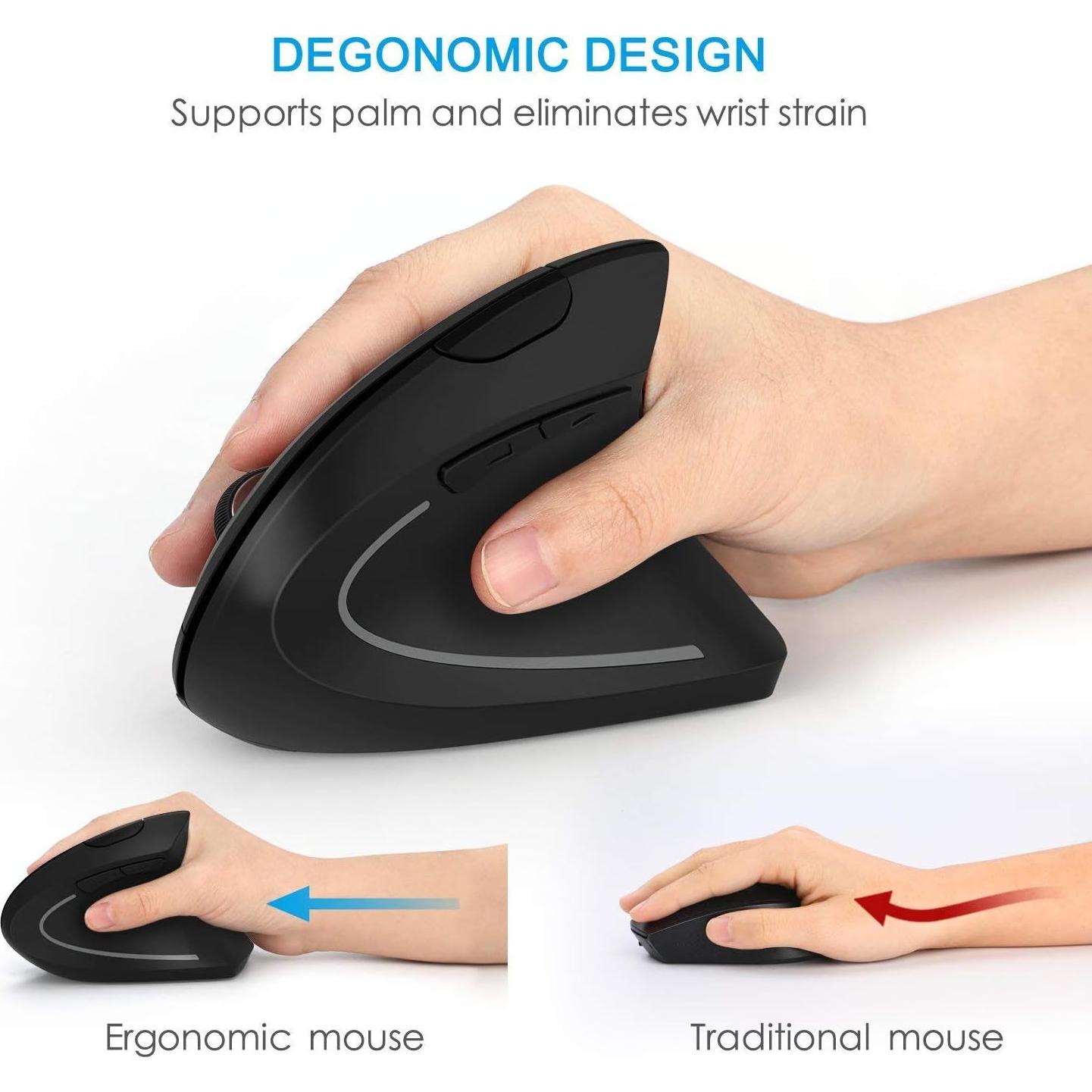 Ratón Vertical Inalámbrico Shoplease 2.4G Ergonómico 800/1600 DPI