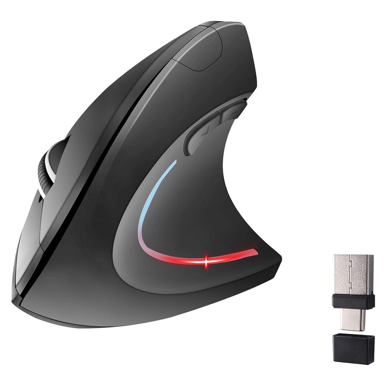 Ratón Vertical Ergonómico Inalámbrico KUYHRF USB C, 138.9g