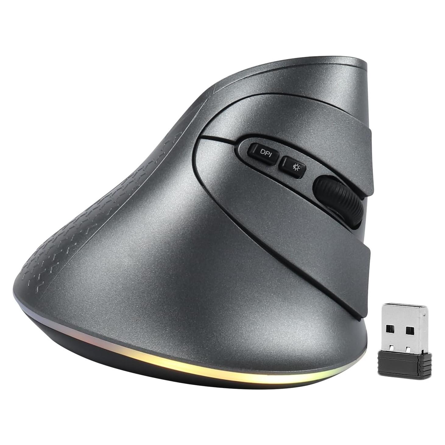 Ratón Inalámbrico Vertical Ergonómico Samudgate RGB 4 DPI