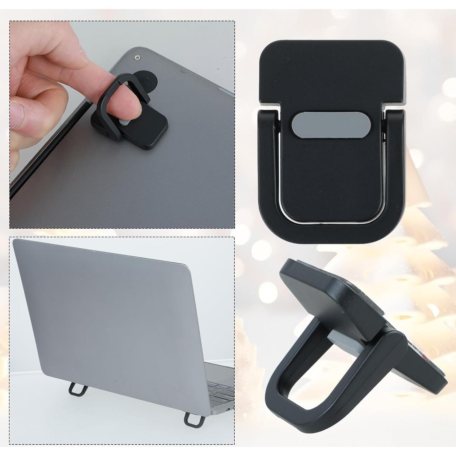 Soporte Mini Autoadhesivo para Laptop AHQiZFX - 2 Piezas Negro