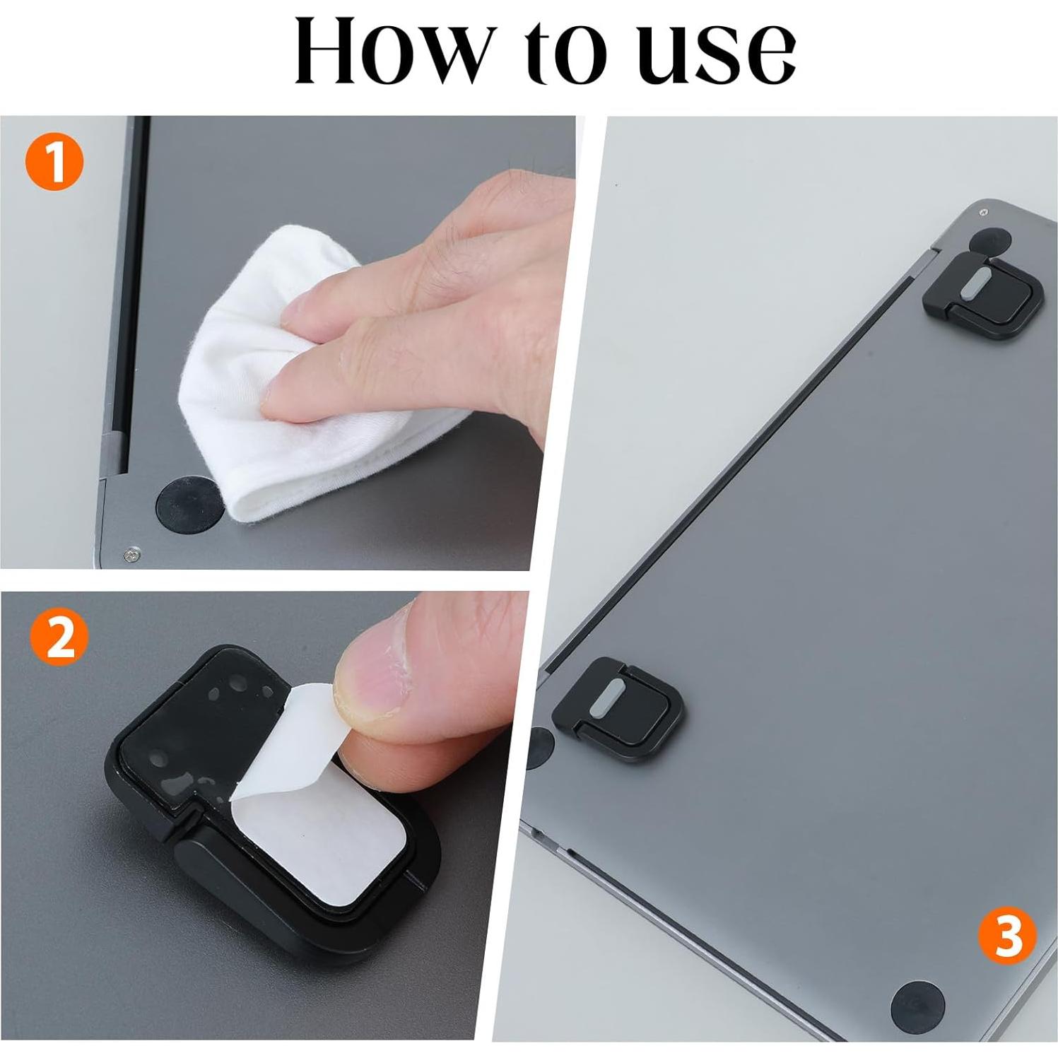 Soporte Mini Autoadhesivo para Laptop AHQiZFX - 2 Piezas Negro