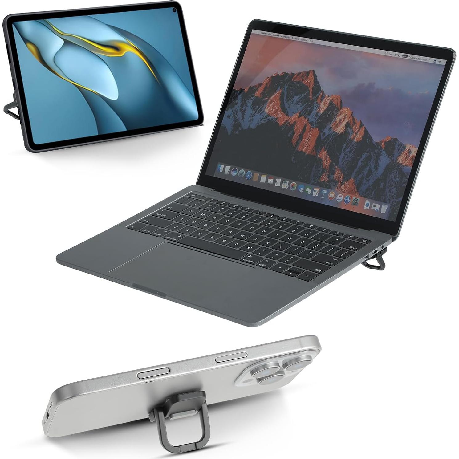 Soporte Mini Autoadhesivo para Laptop AHQiZFX - 2 Piezas Negro