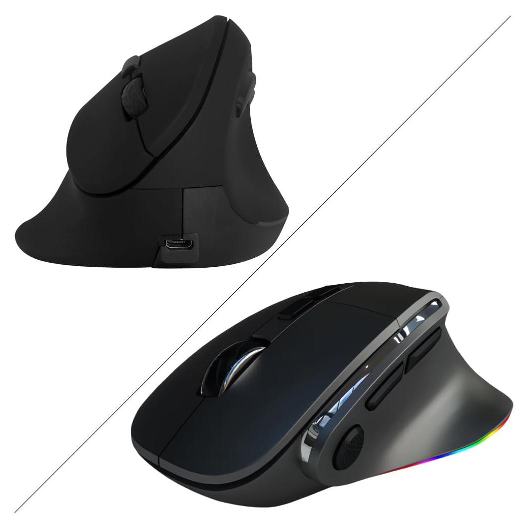 Ratón Inalámbrico Ergonómico Vertical Recargable 3600DPI Azul