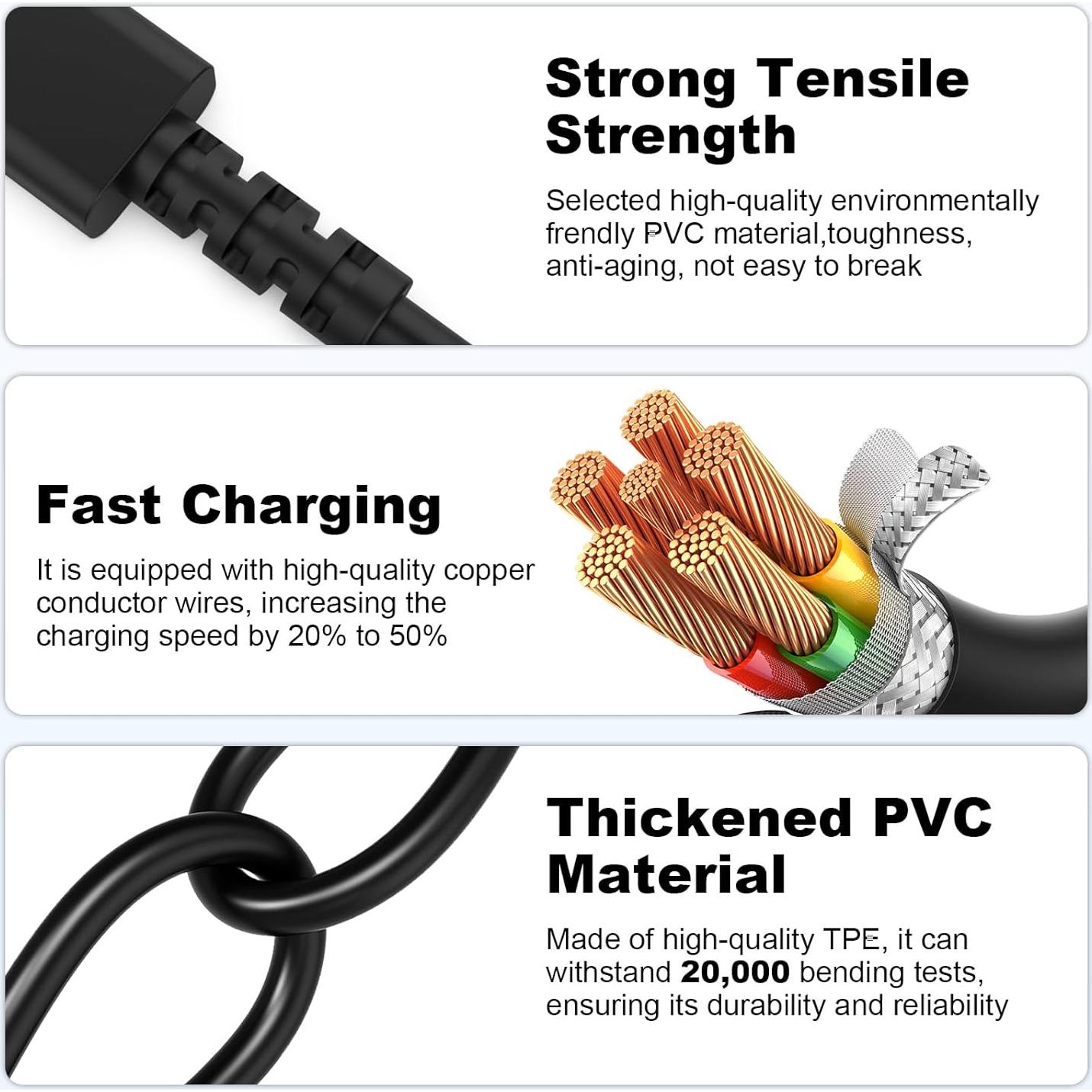 Cable de carga USB C 1.8m Gneinour para Logitech MX Master 3