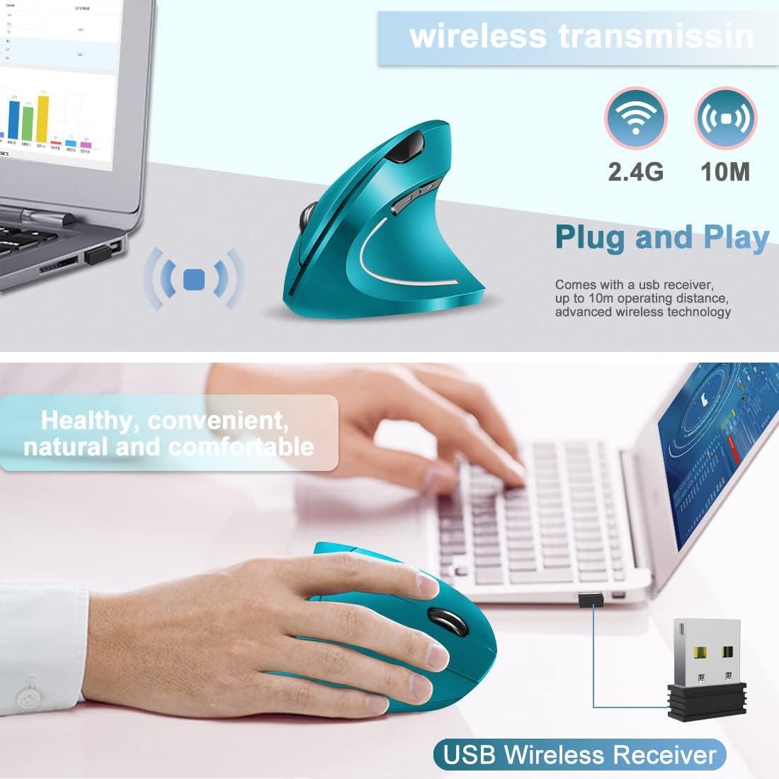 Ratón Inalámbrico Ergonómico Vassink Vertical Recargable 600mAh