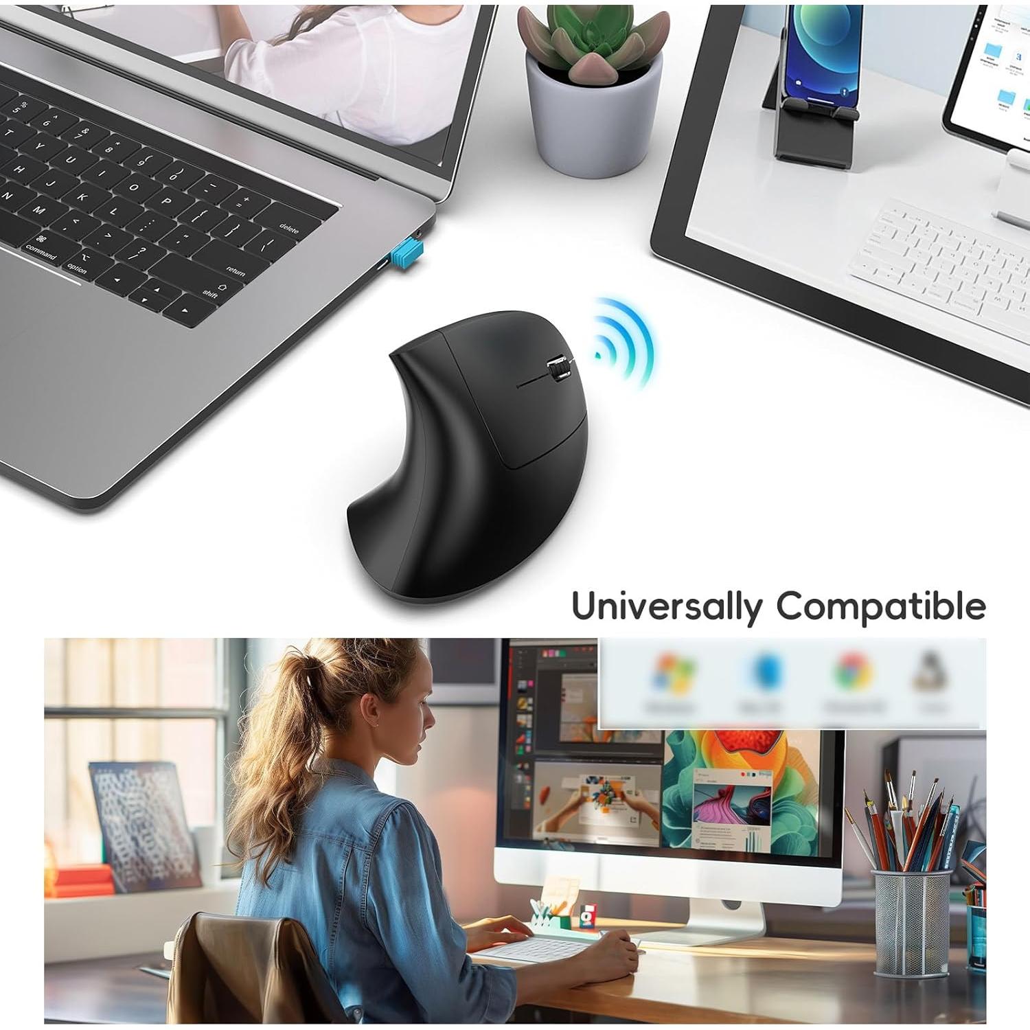 Ratón Vertical Ergonómico Attoe T22 Inalámbrico 600mAh 2400 DPI