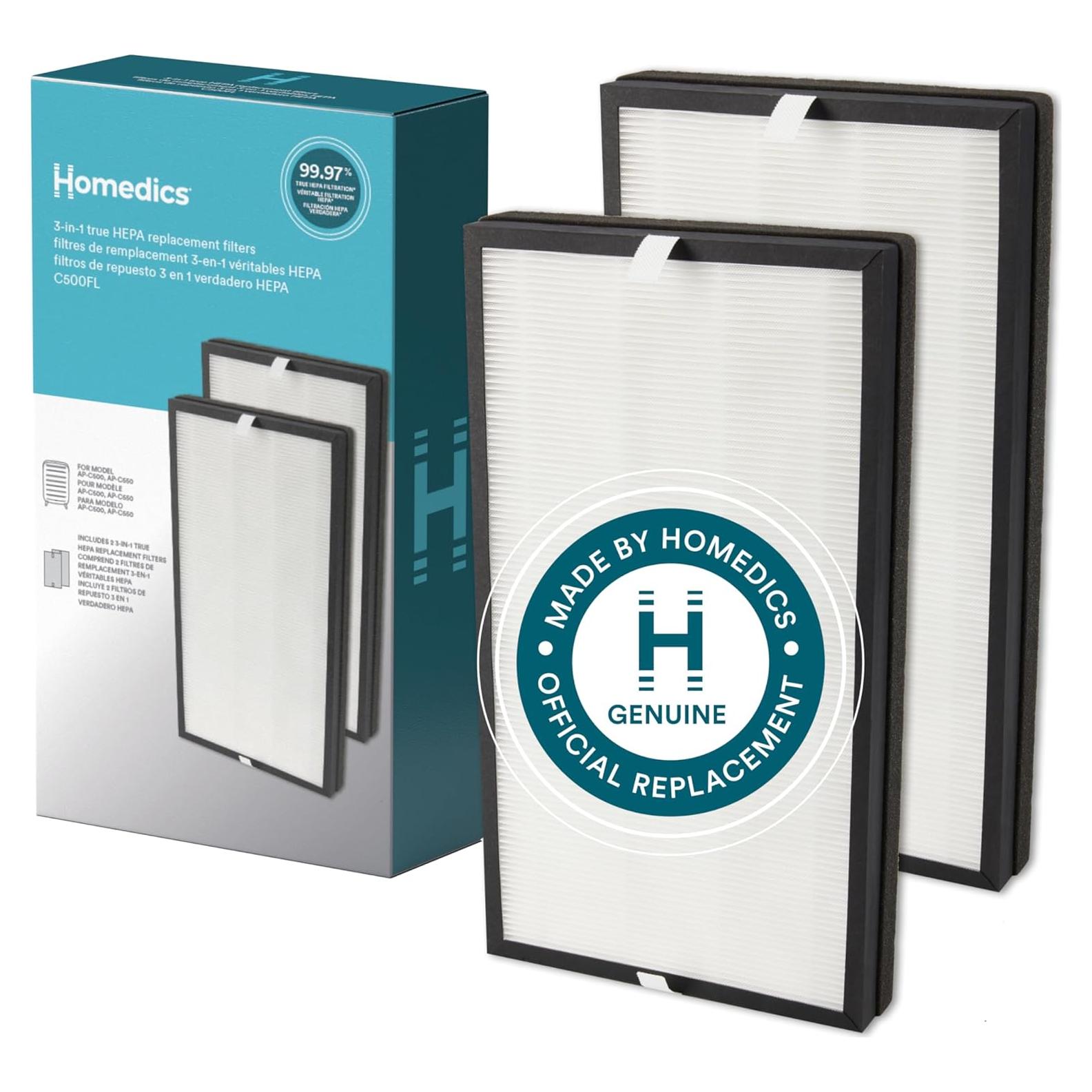 Filtro de Reemplazo True HEPA Homedics AP-C500/AP-C550 - 2 Unidades