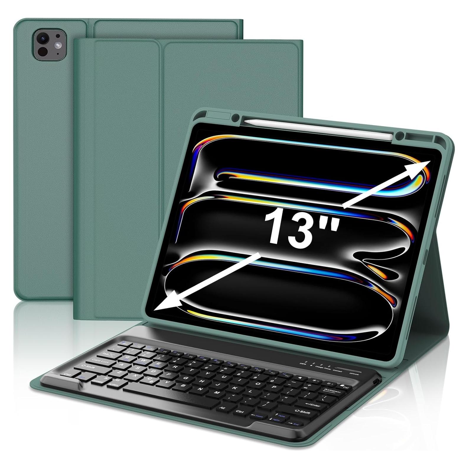 Funda con Teclado SENGBIRCH para iPad Pro 13" M4 2024 Verde