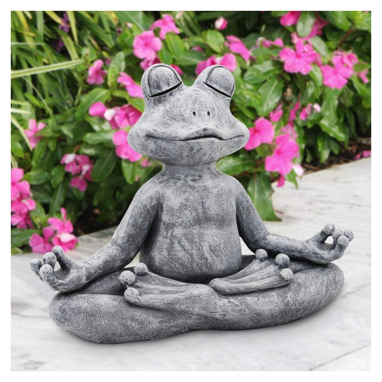 Estatua de Rana Meditadora Goodeco 31.75x12.45x25.4cm Jardín