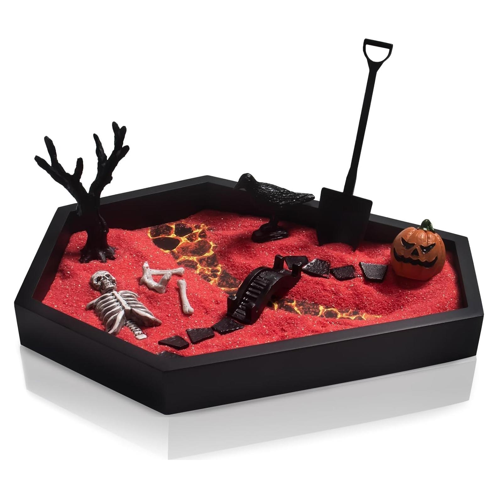 Jardín Zen Ataúd Melonva para Escritorio Halloween 22.86x17.78cm