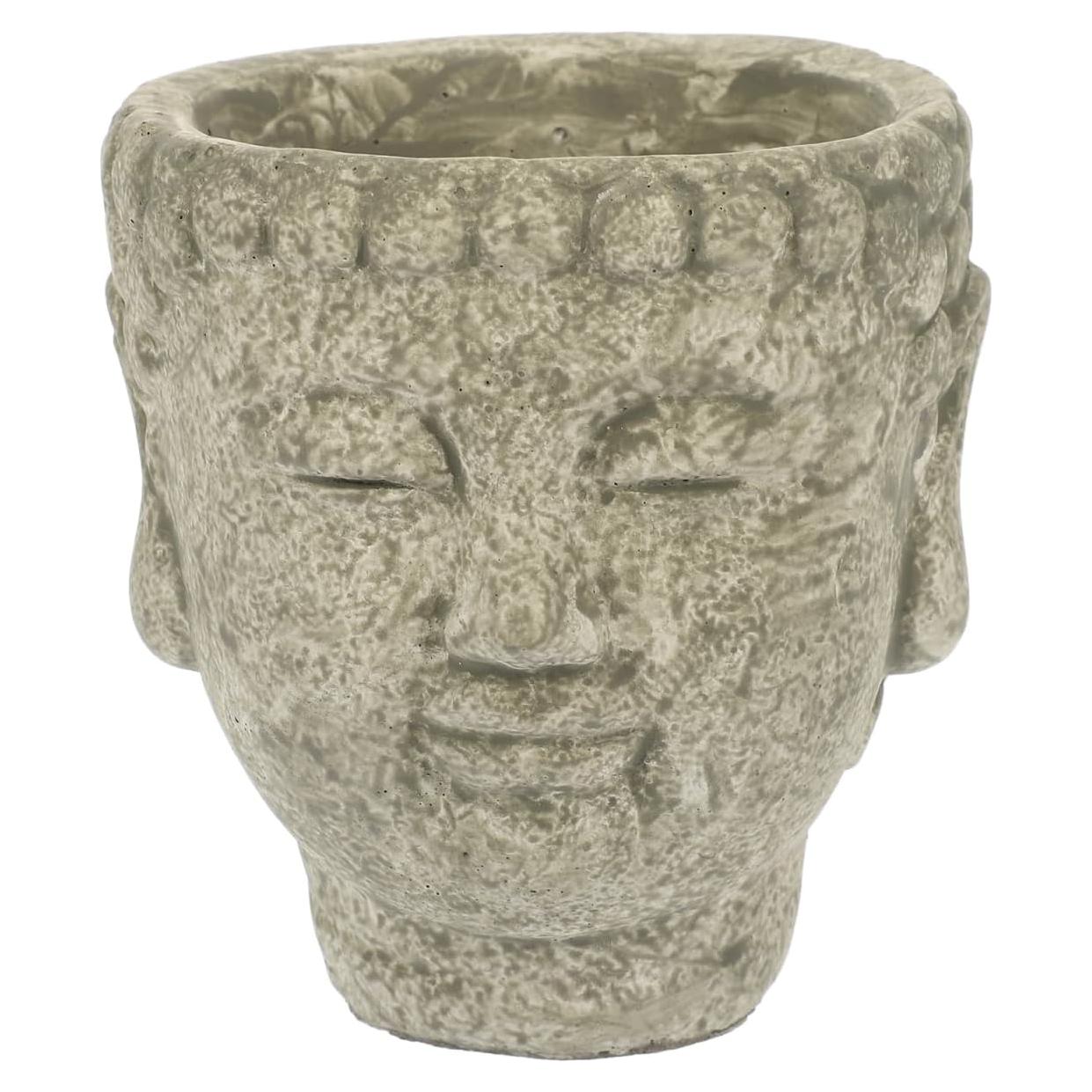 Maceta Buda de Cemento Yardwe 13x12 cm Decorativa Zen