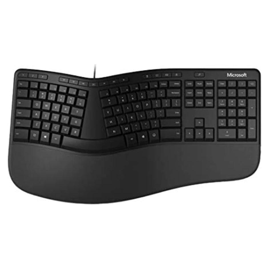Teclado Ergonómico con Cable Microsoft LXM-00004 Negro