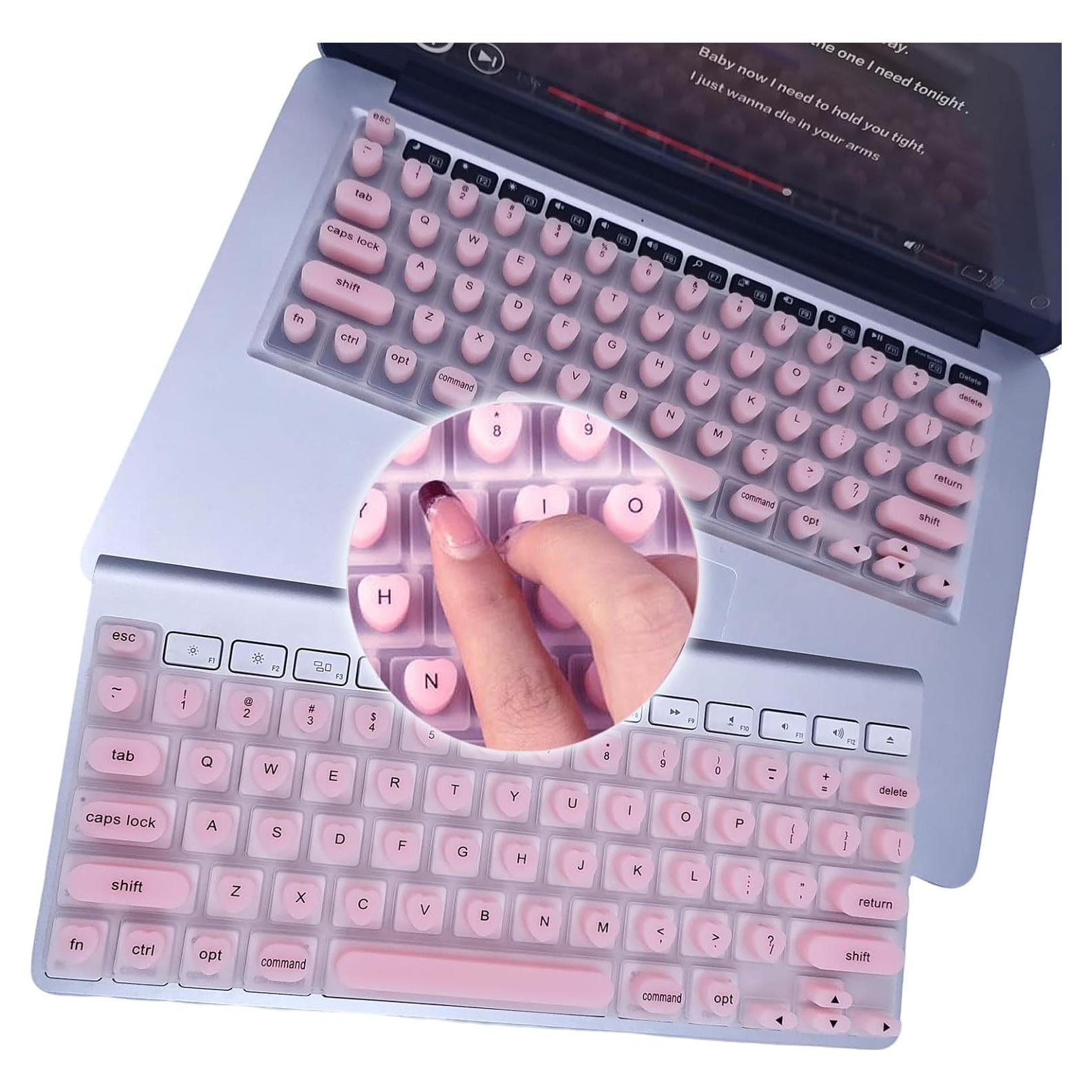 Cubierta de Teclado Rosa WANTHER para Uñas Largas MacBook Pro 13"