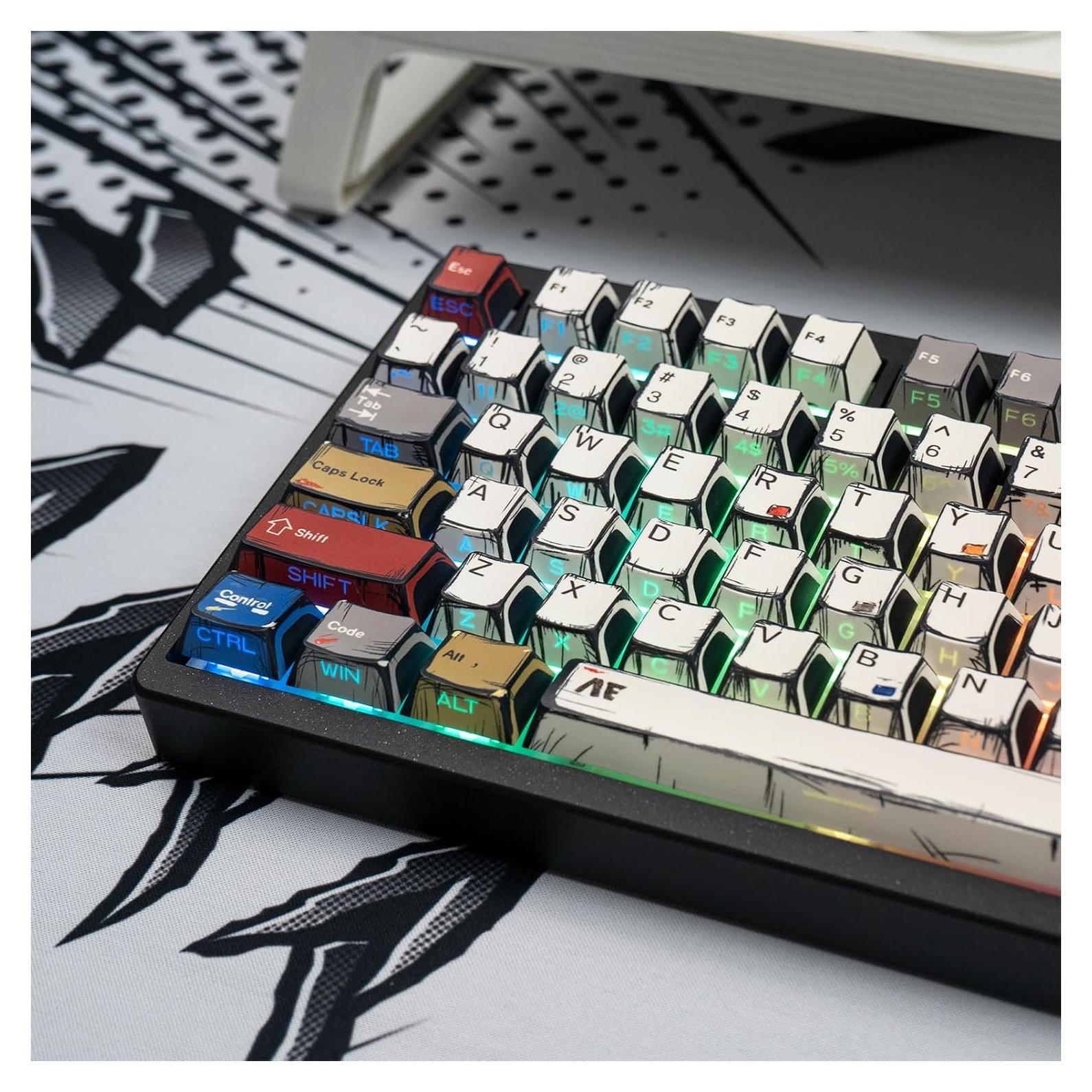 Conjunto de Teclas Mecánicas SUEHIODHY Manga Japonesa 128 PBT