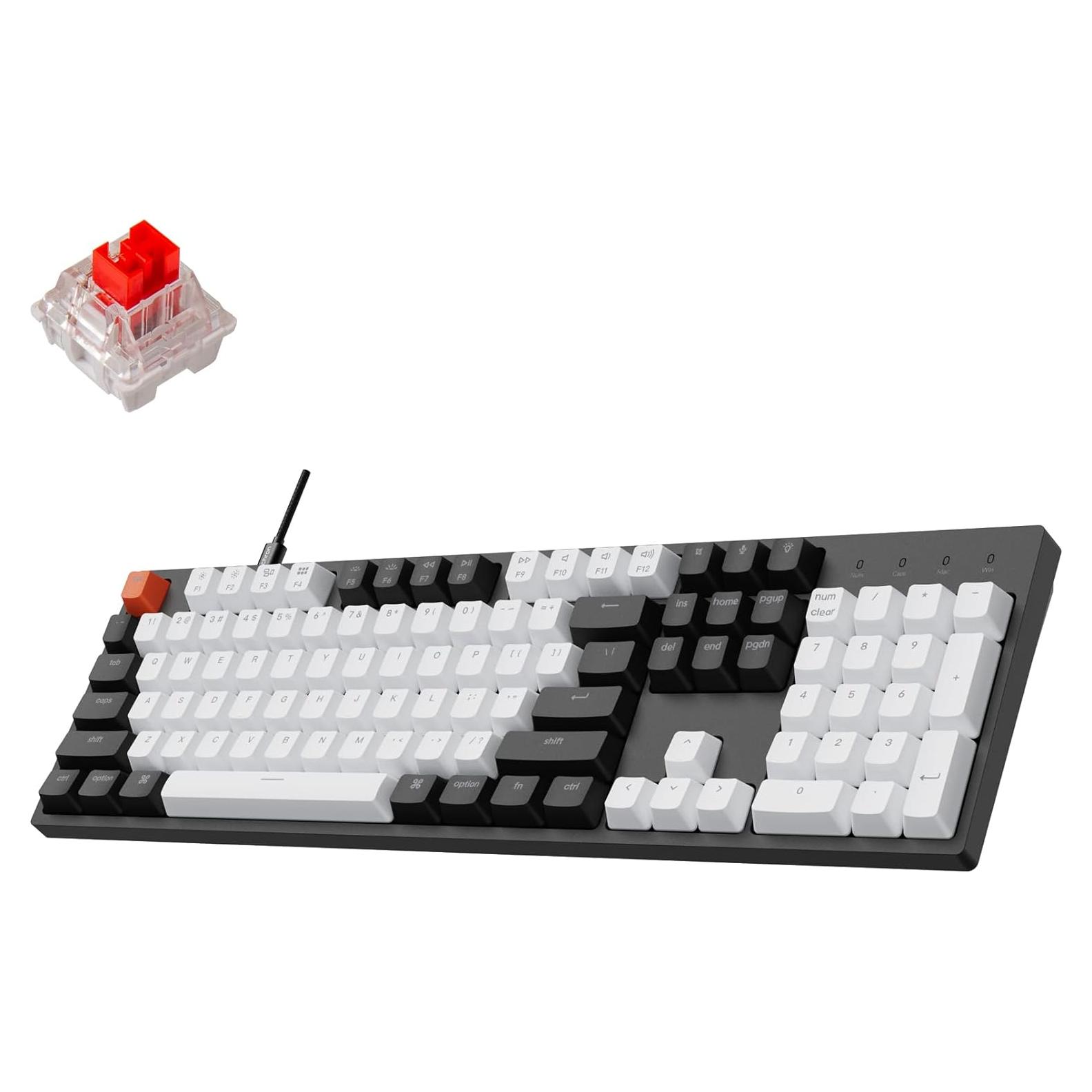 Teclado Mecánico Gaming Keychron C2 USB-C 104 Teclas LED Blanca